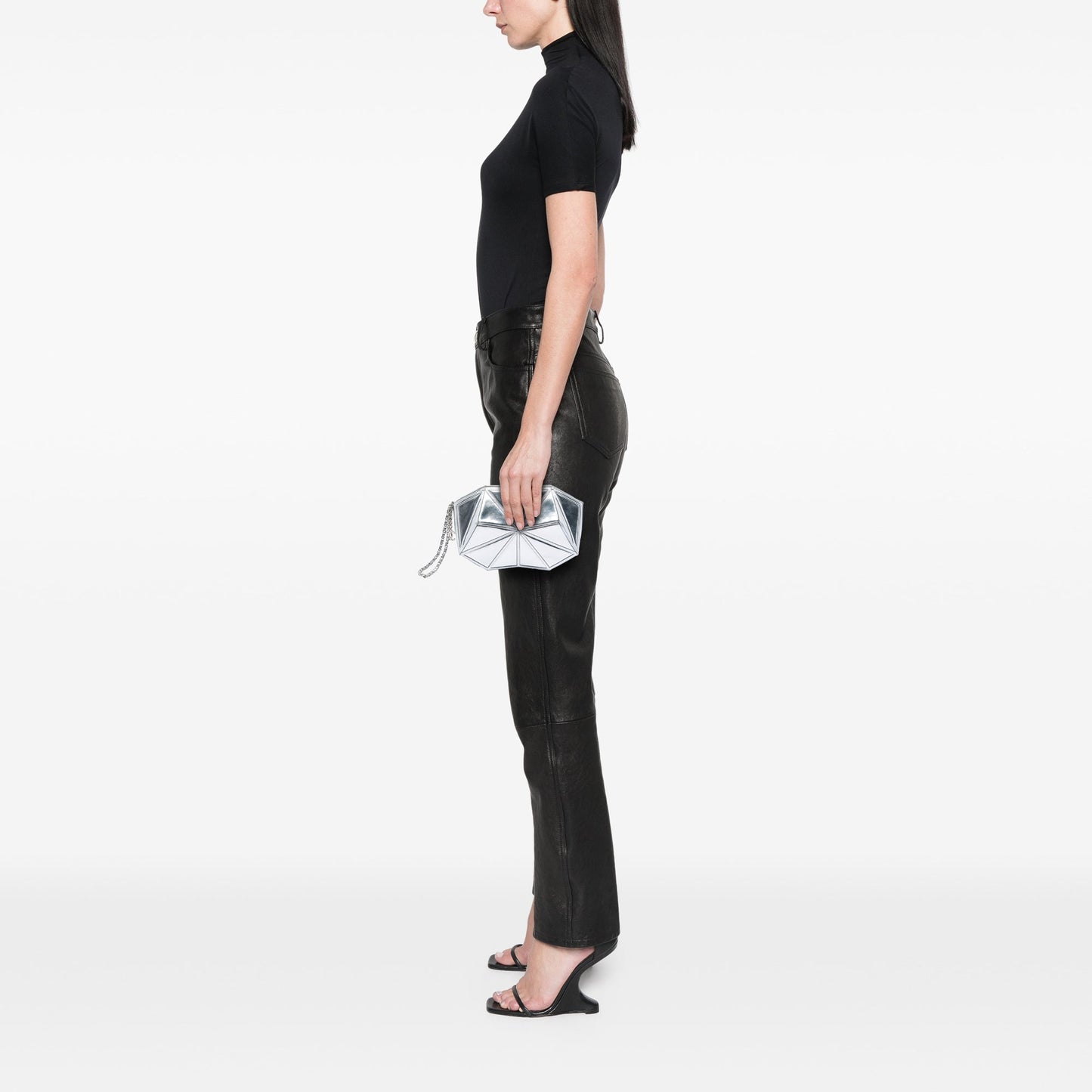 Chanel Metallic Lambskin Midnight Swim Wristlet Clutch