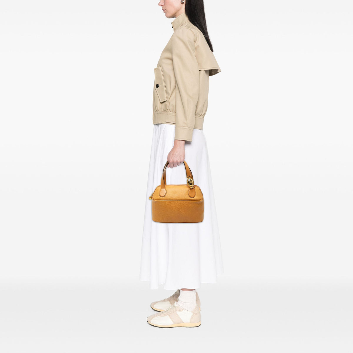 Dior Leather Top Handle Bag — Yellow