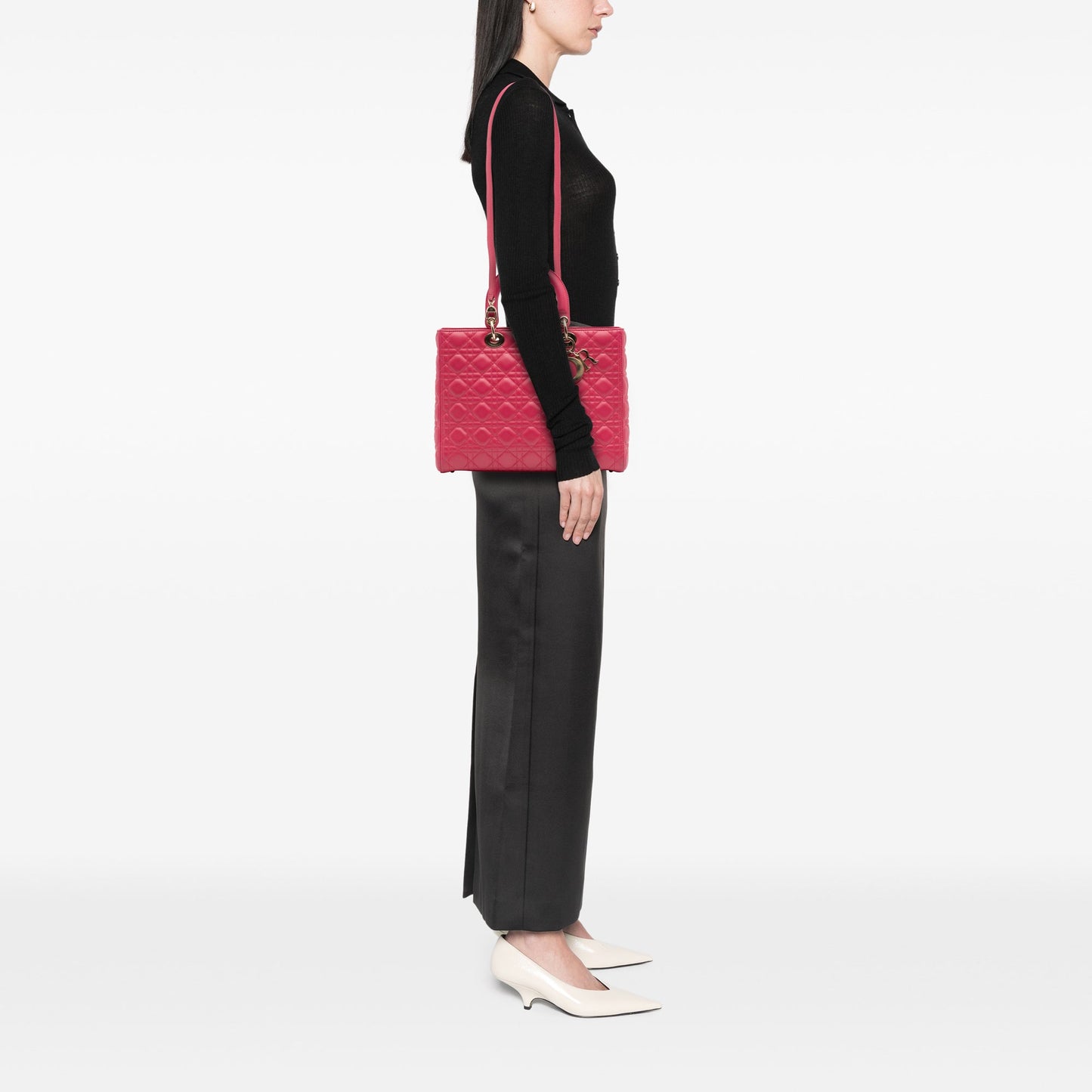Dior Large Lambskin Cannage Lady Dior
