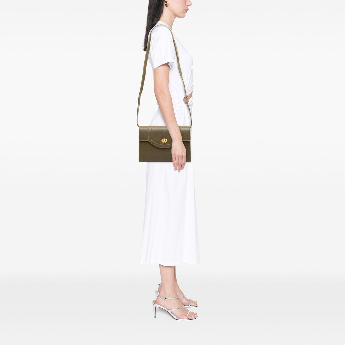 Gucci Calfskin Turnlock Flap Crossbody — Green