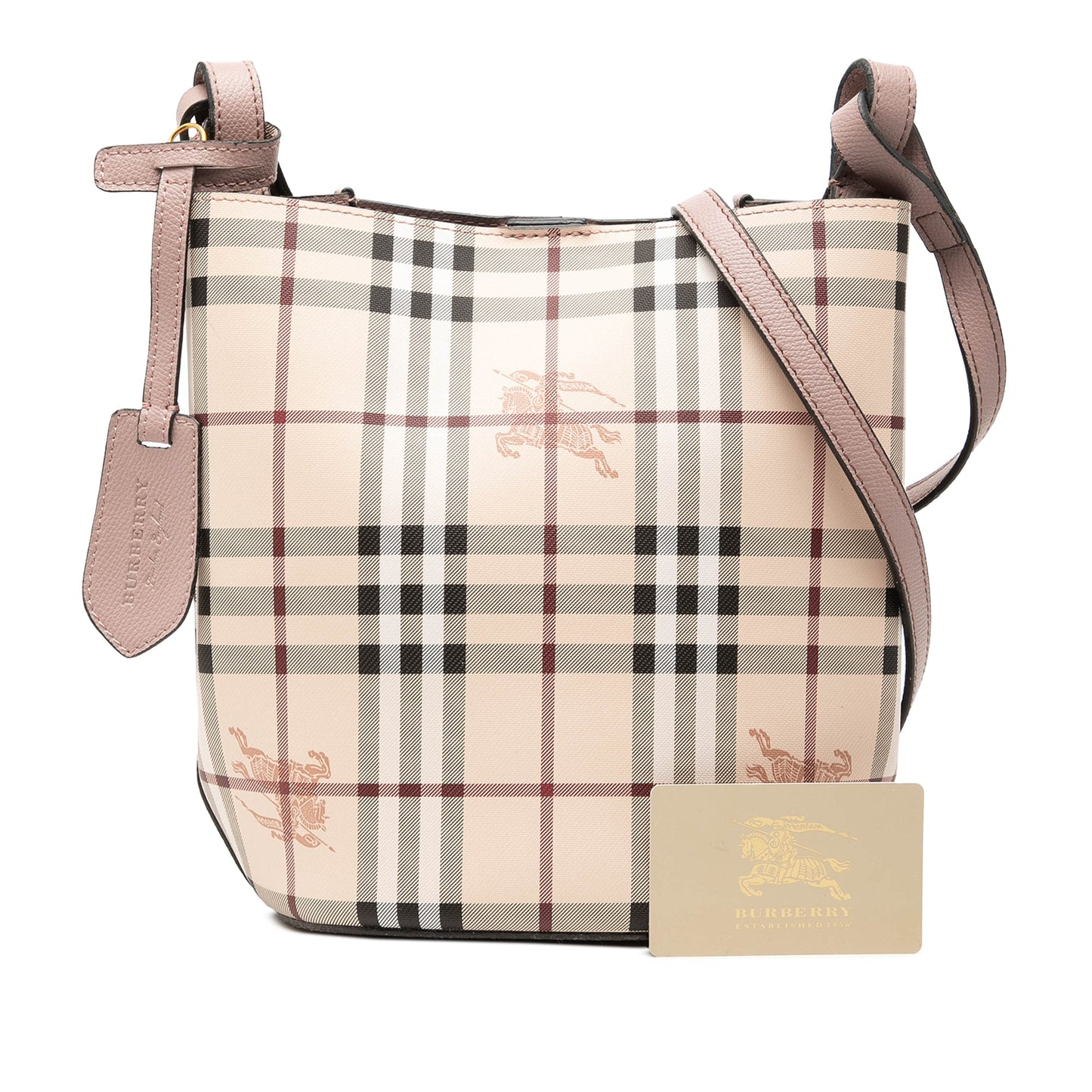 Burberry Haymarket Check Coated Canvas Lorne Bucket Bag