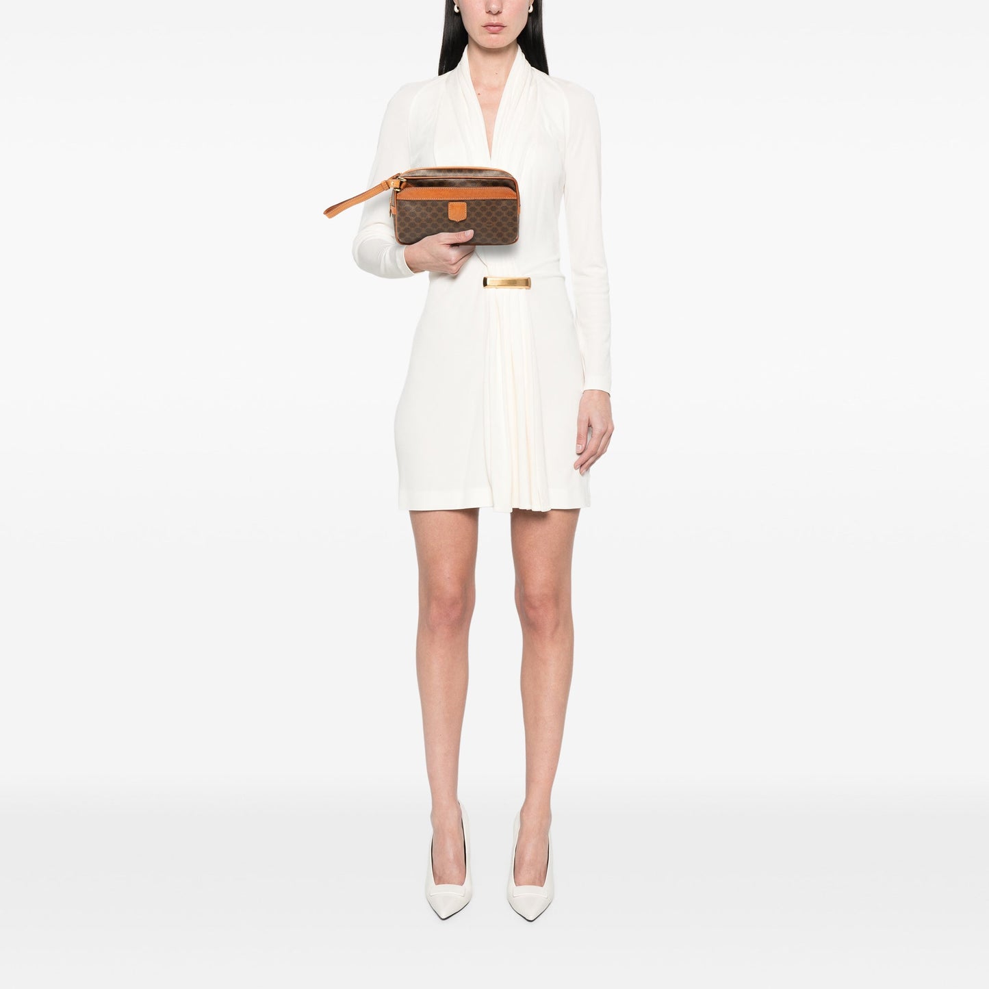 Celine Macadam Coated Canvas Clutch