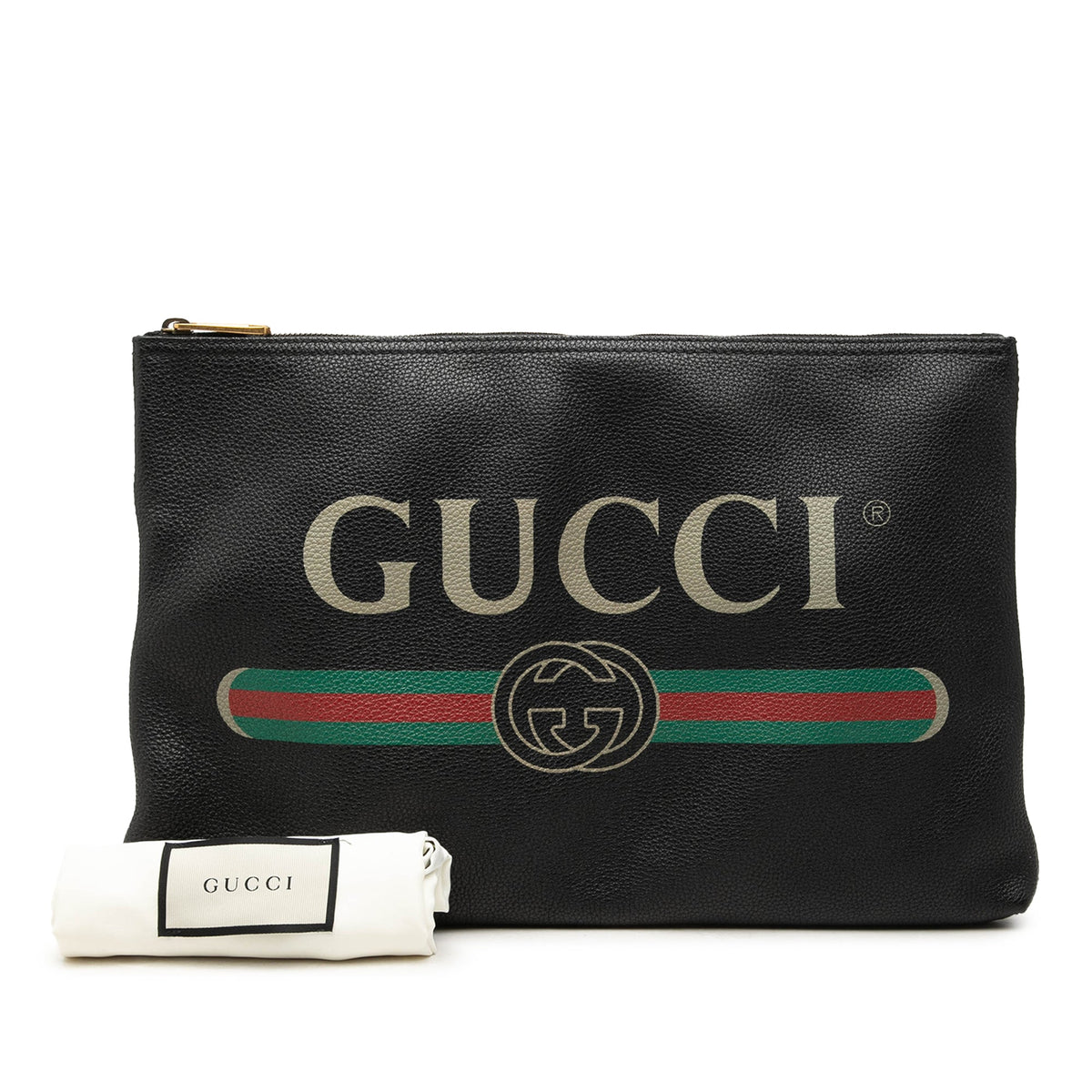Gucci Leather Logo Clutch