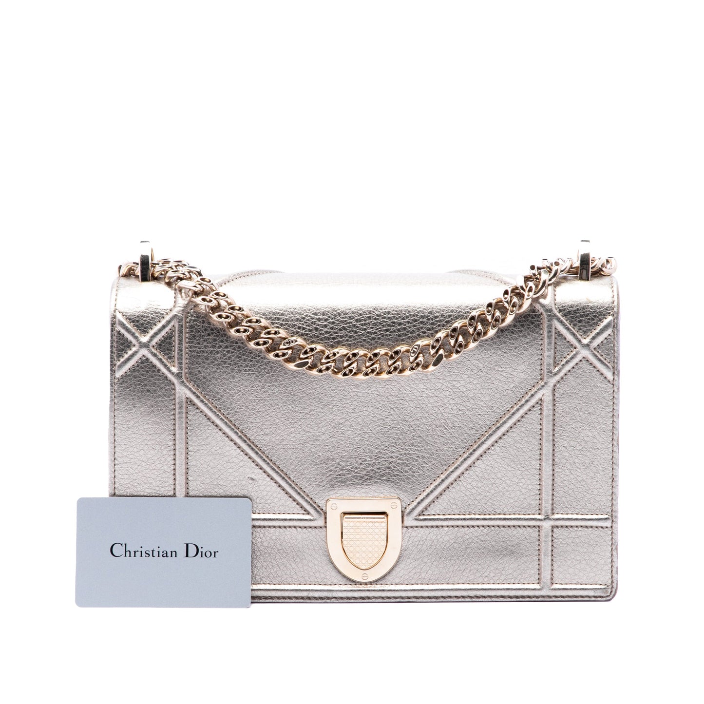 Dior Medium Metallic Calfskin Diorama Flap