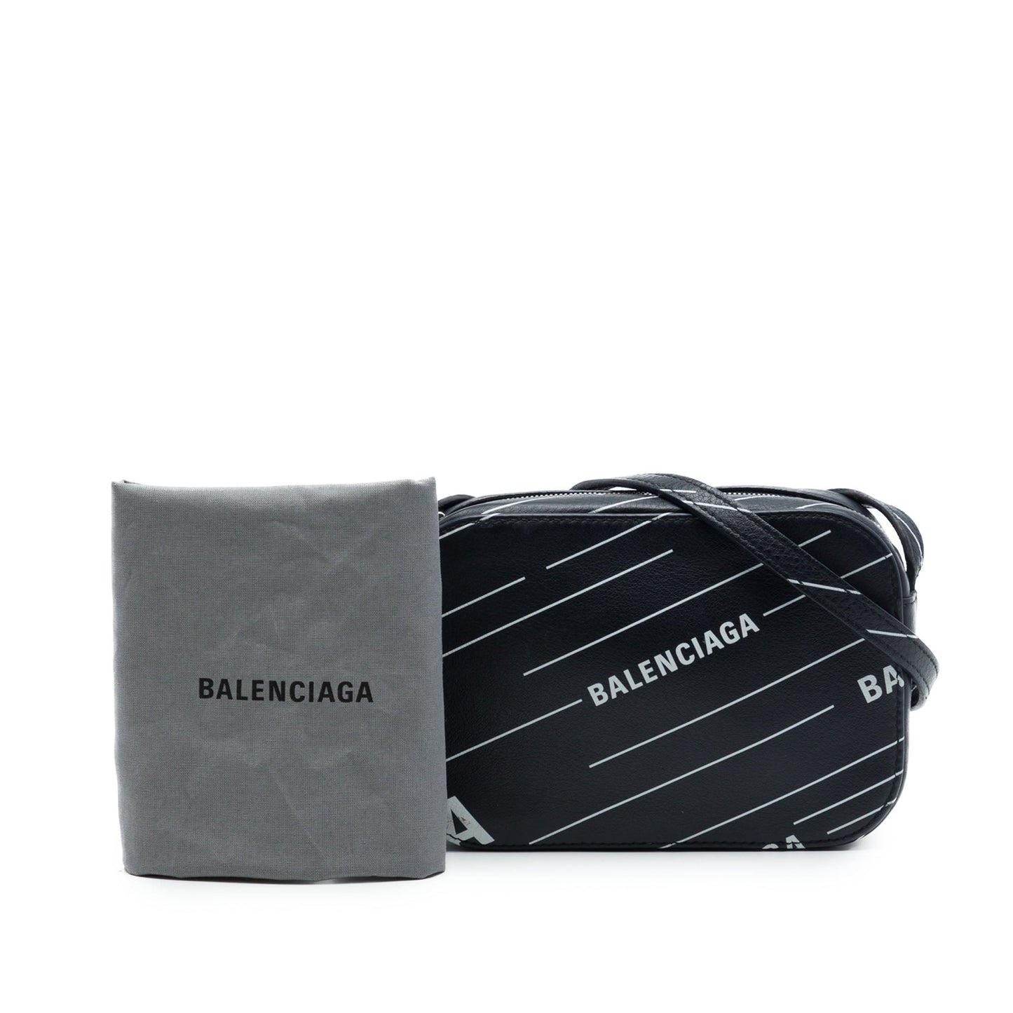 Balenciaga Leather Logo Print Everyday Camera Bag XS