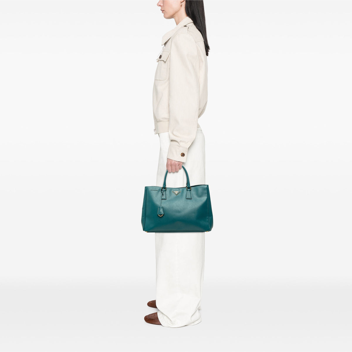 Prada Large Saffiano Lux Gardeners Tote — Blue