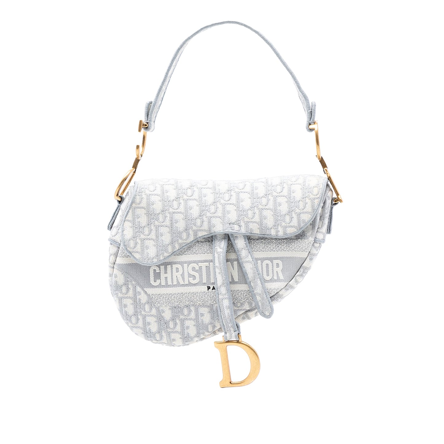 Dior Oblique Embroidered Canvas Saddle Bag