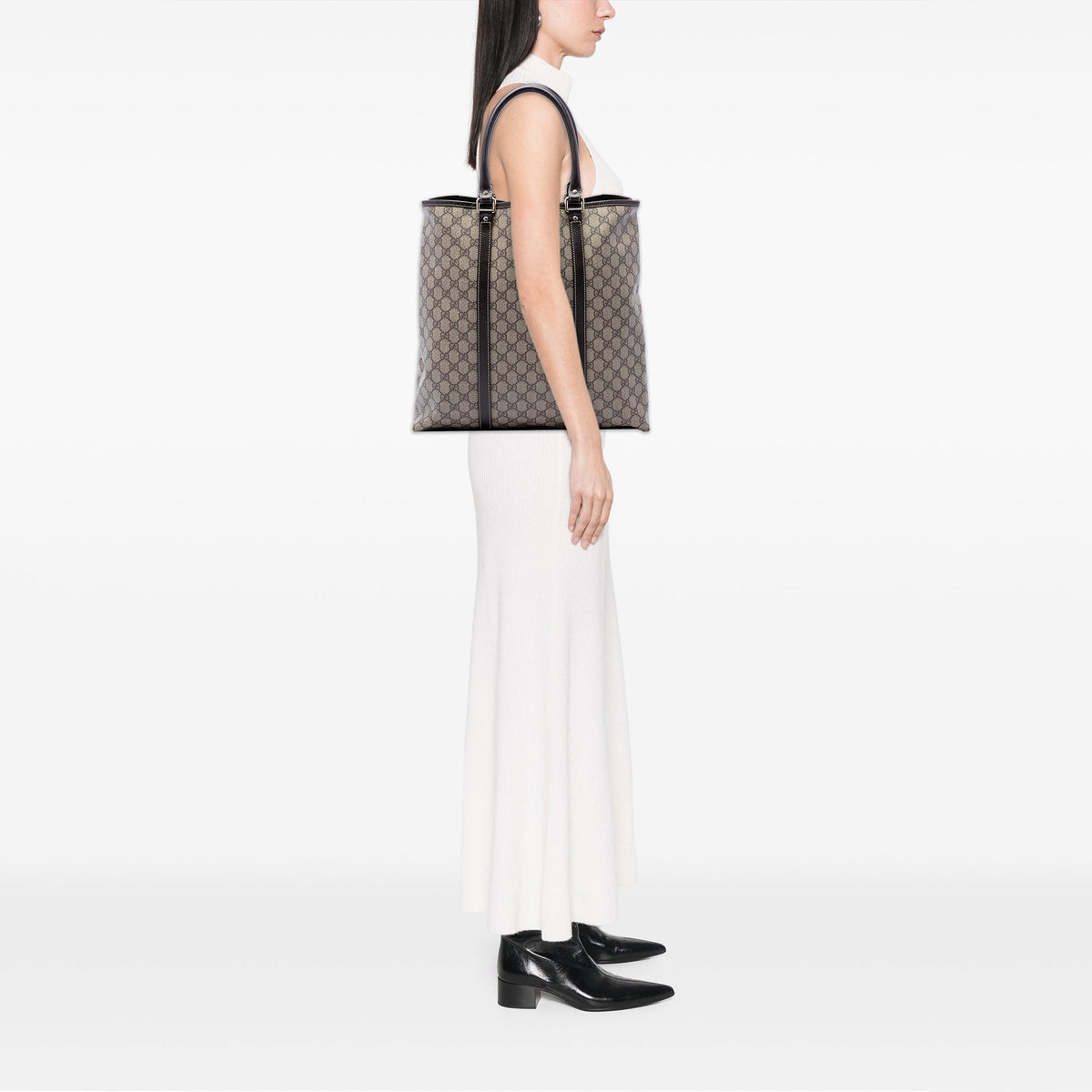 Gucci GG Supreme Joy Vertical Tote — Beige