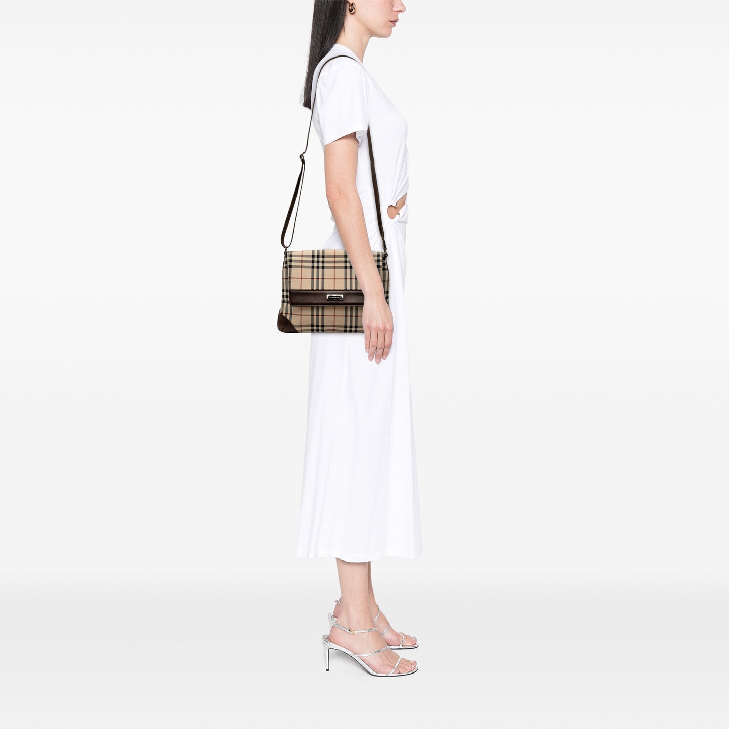 Burberry House Check Canvas Flap Crossbody
