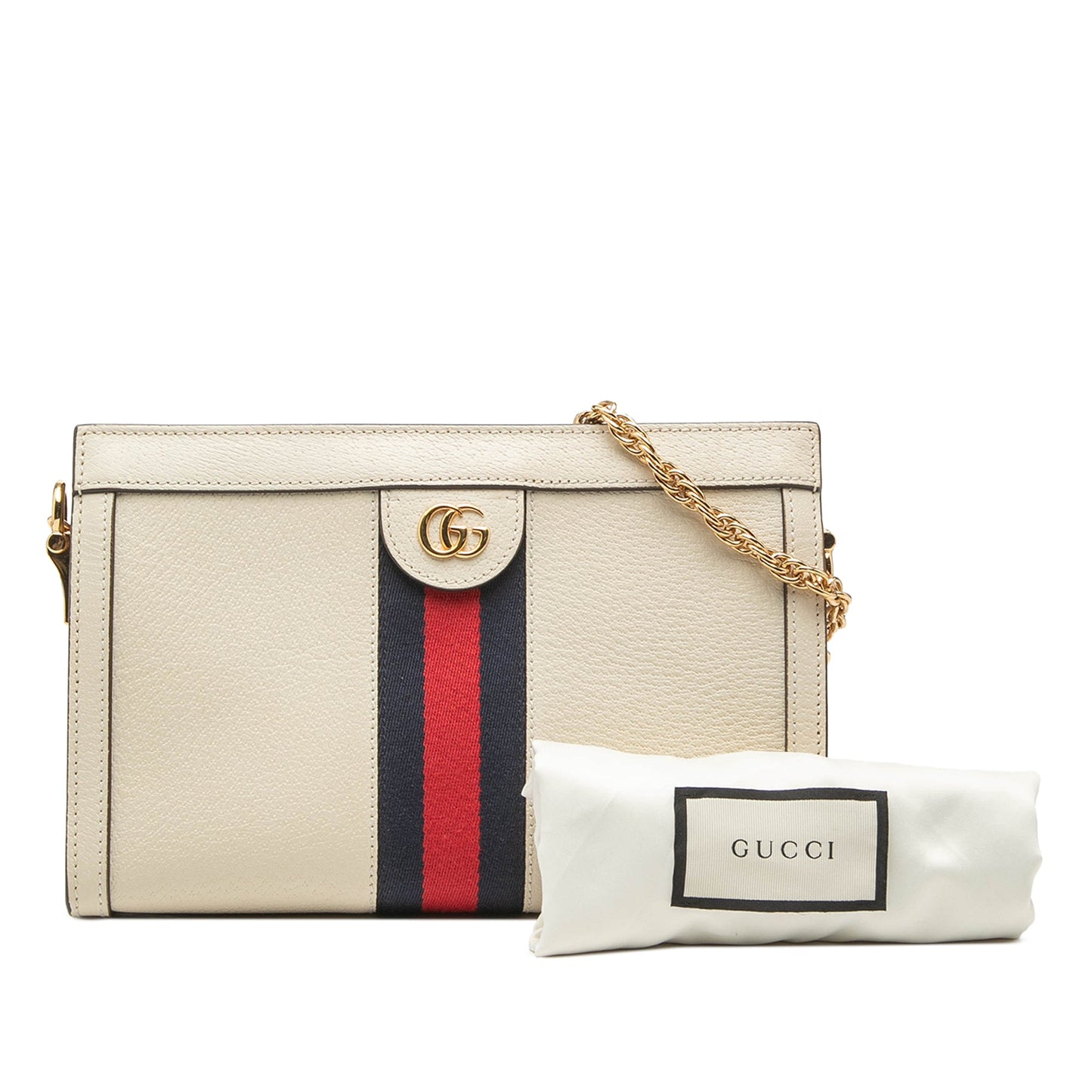 Small Calfskin Web Ophidia Chain Crossbody