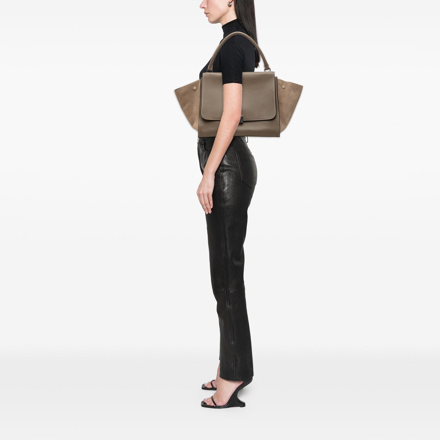 Celine Medium Leather Trapeze Satchel