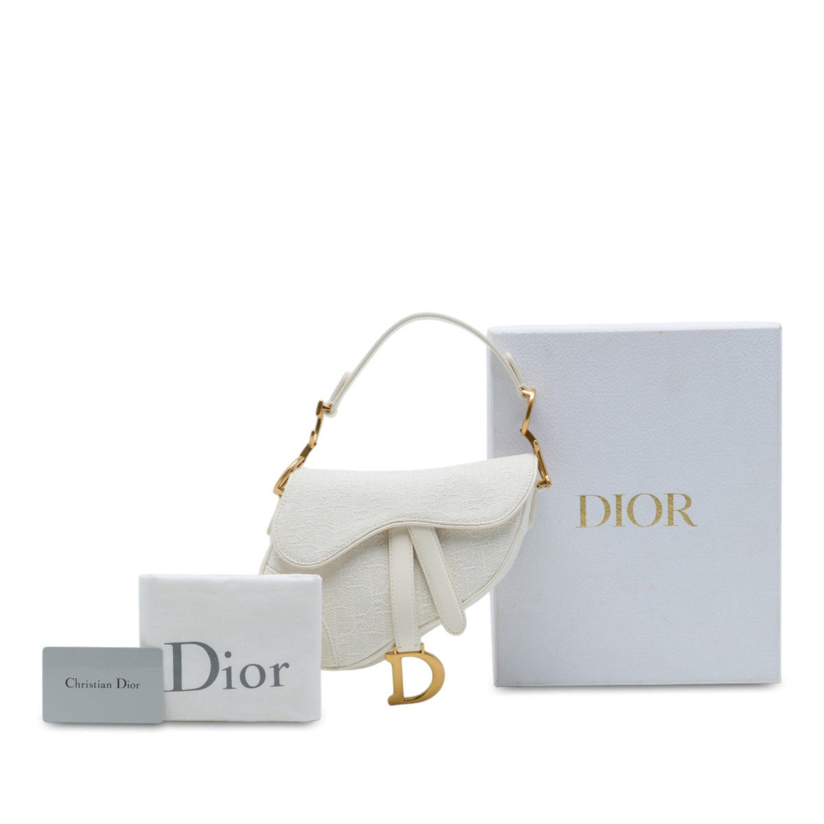 Dior Mini Oblique Embroidered Canvas Saddle Bag