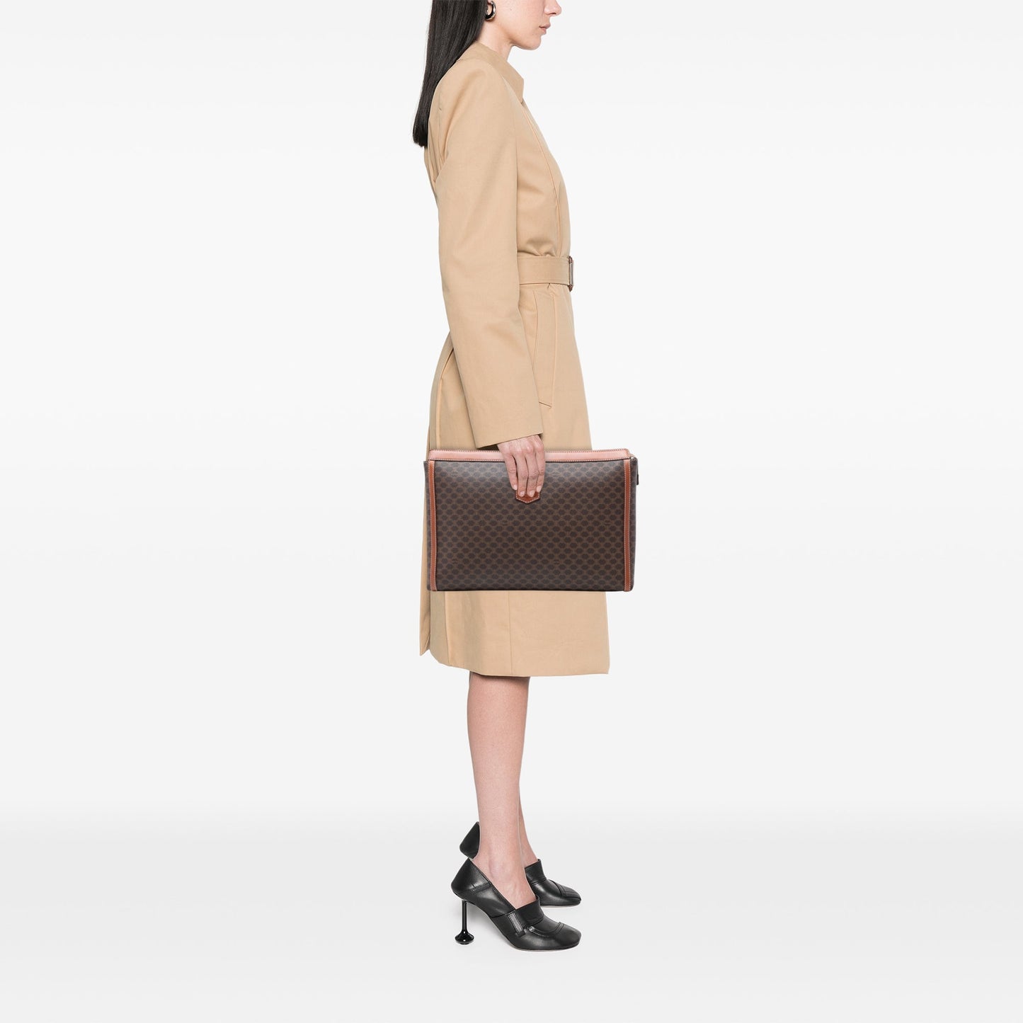 Celine Macadam Coated Canvas Clutch