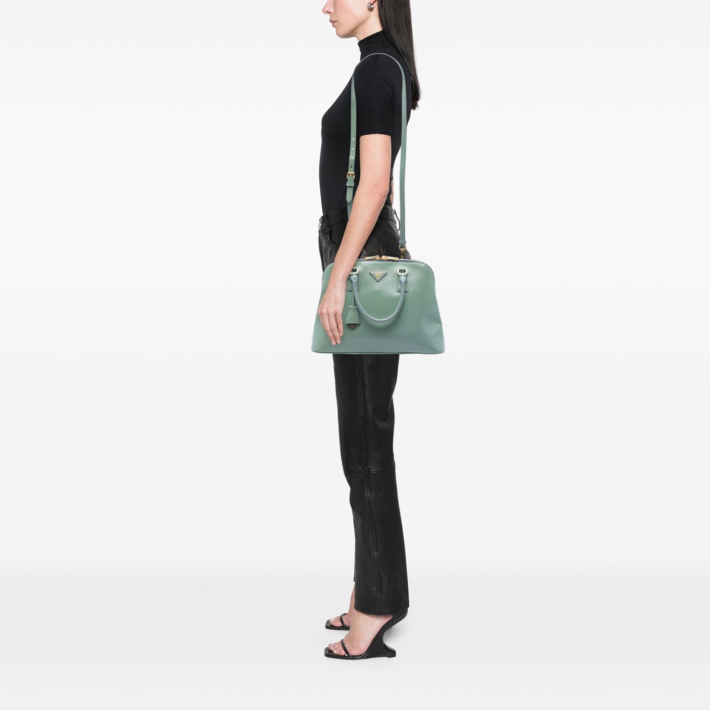 Prada Large Saffiano Vernice Promenade Satchel