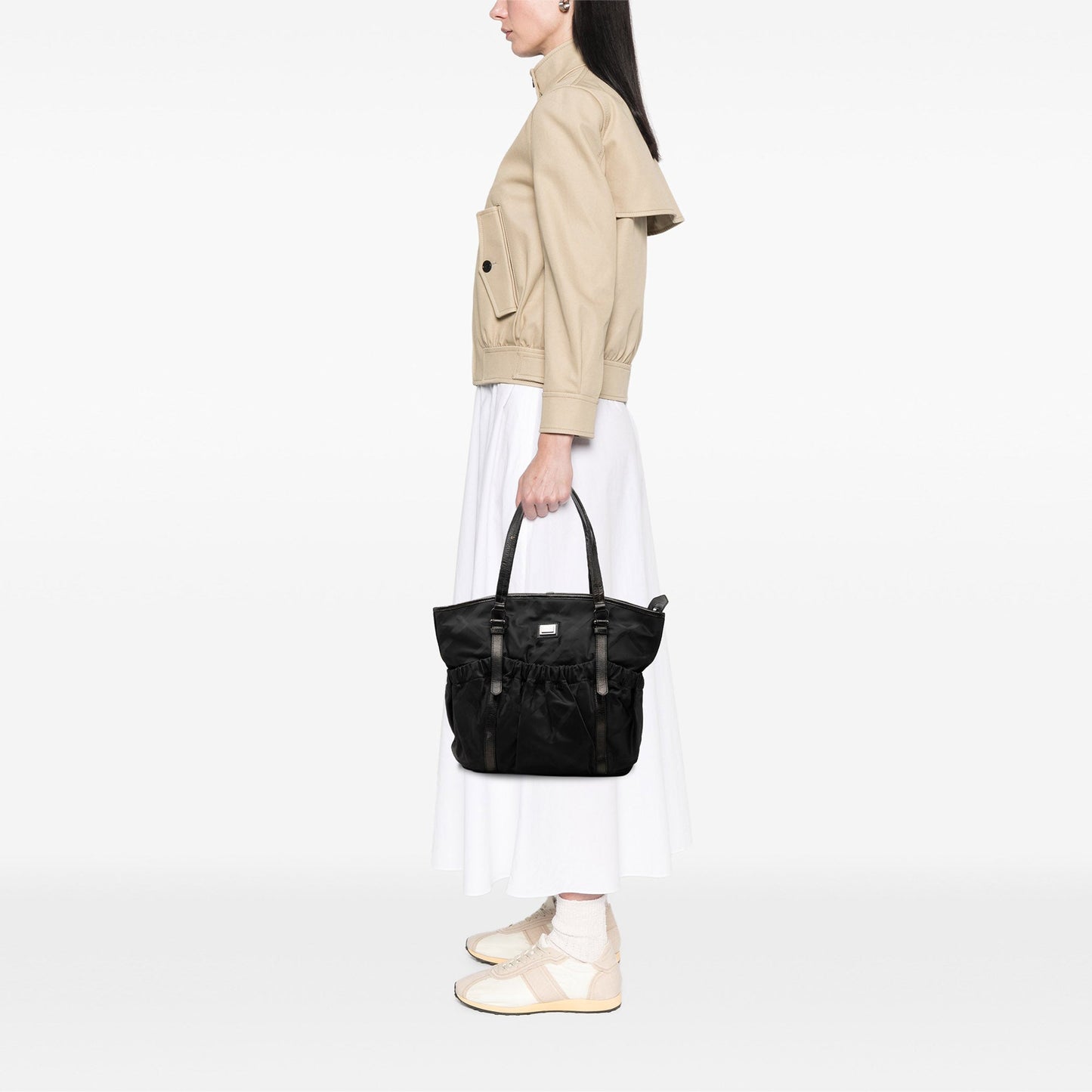 Burberry Tonal Check Nylon Tote
