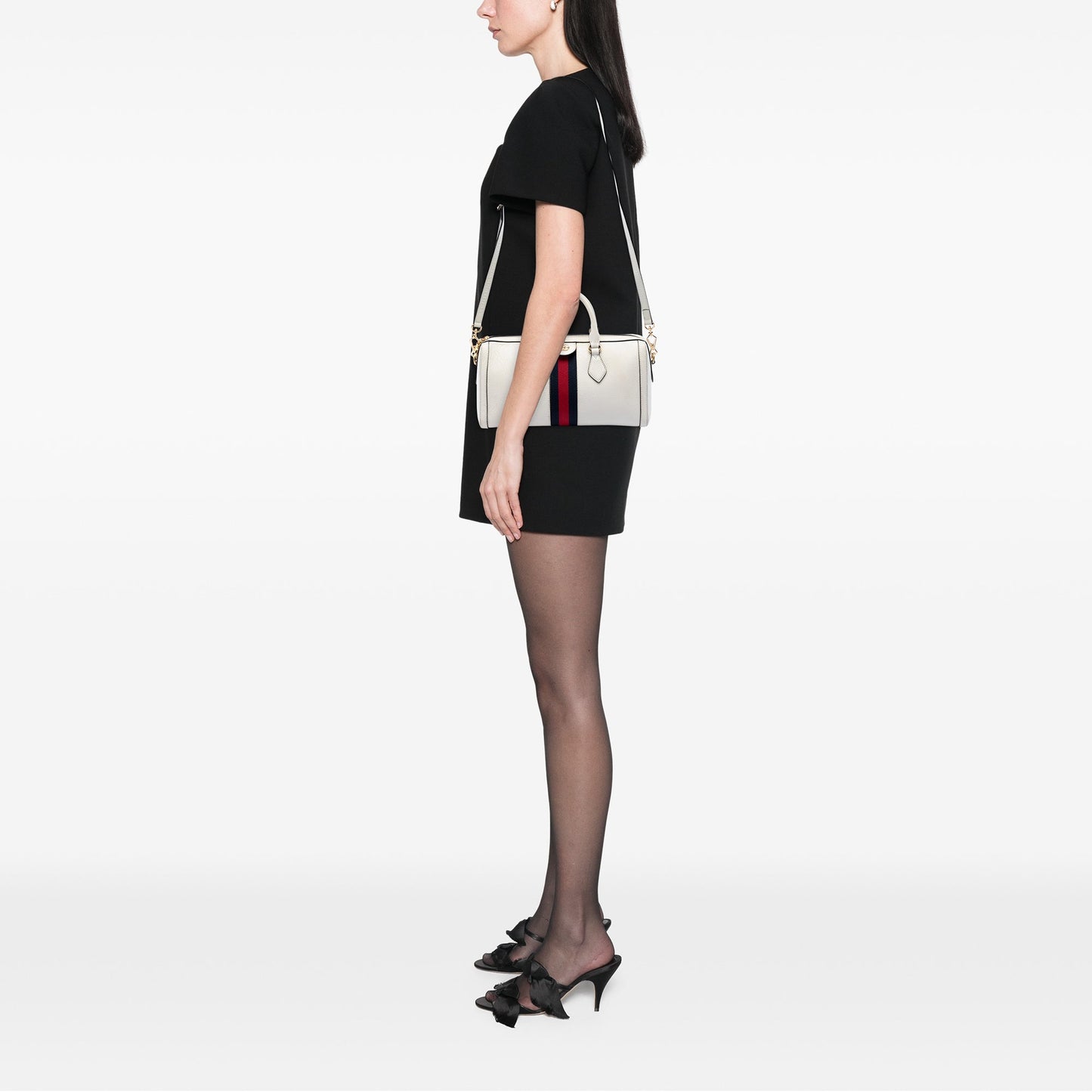 Gucci Medium Calfskin Web Ophidia Top Handle Bag