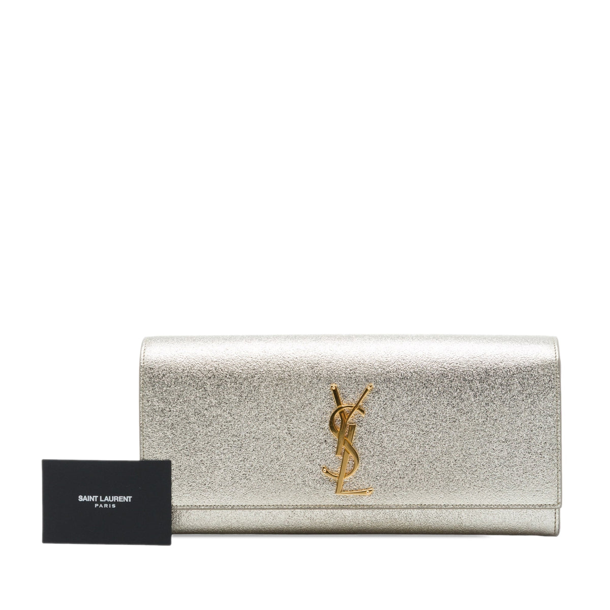 Saint Laurent Metallic Calfskin Cassandre Clutch