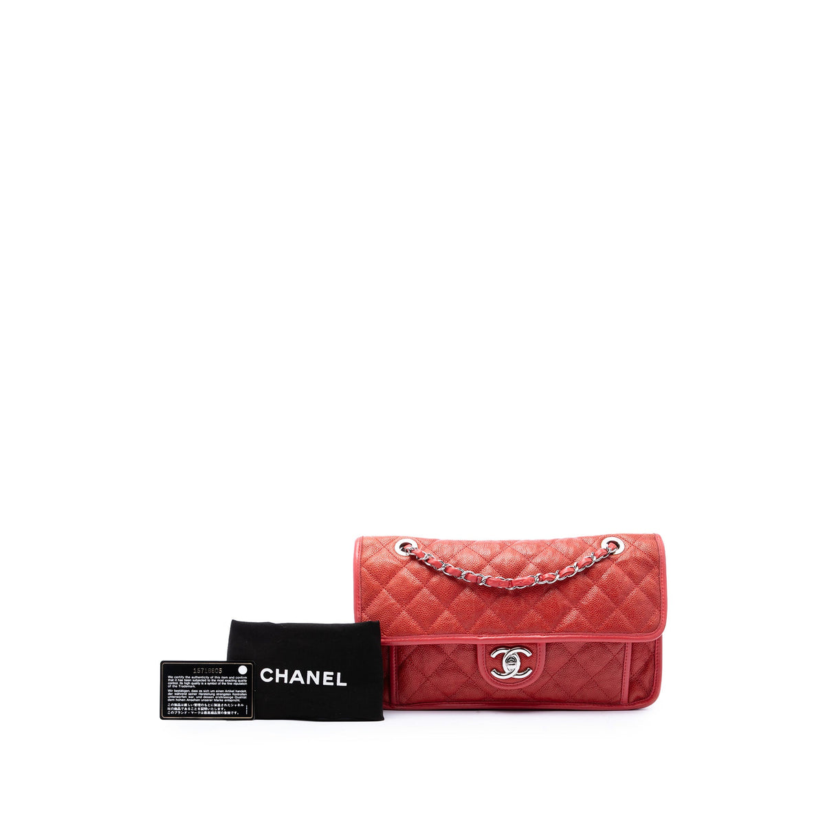 Chanel Medium Quilted Caviar French Riviera Flap — Red