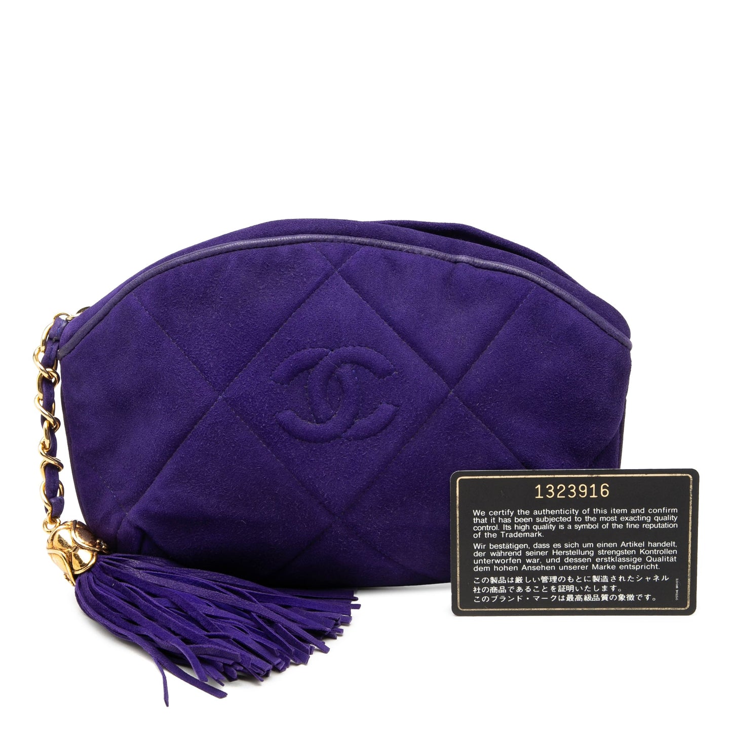 Chanel CC Suede Tassel Clutch