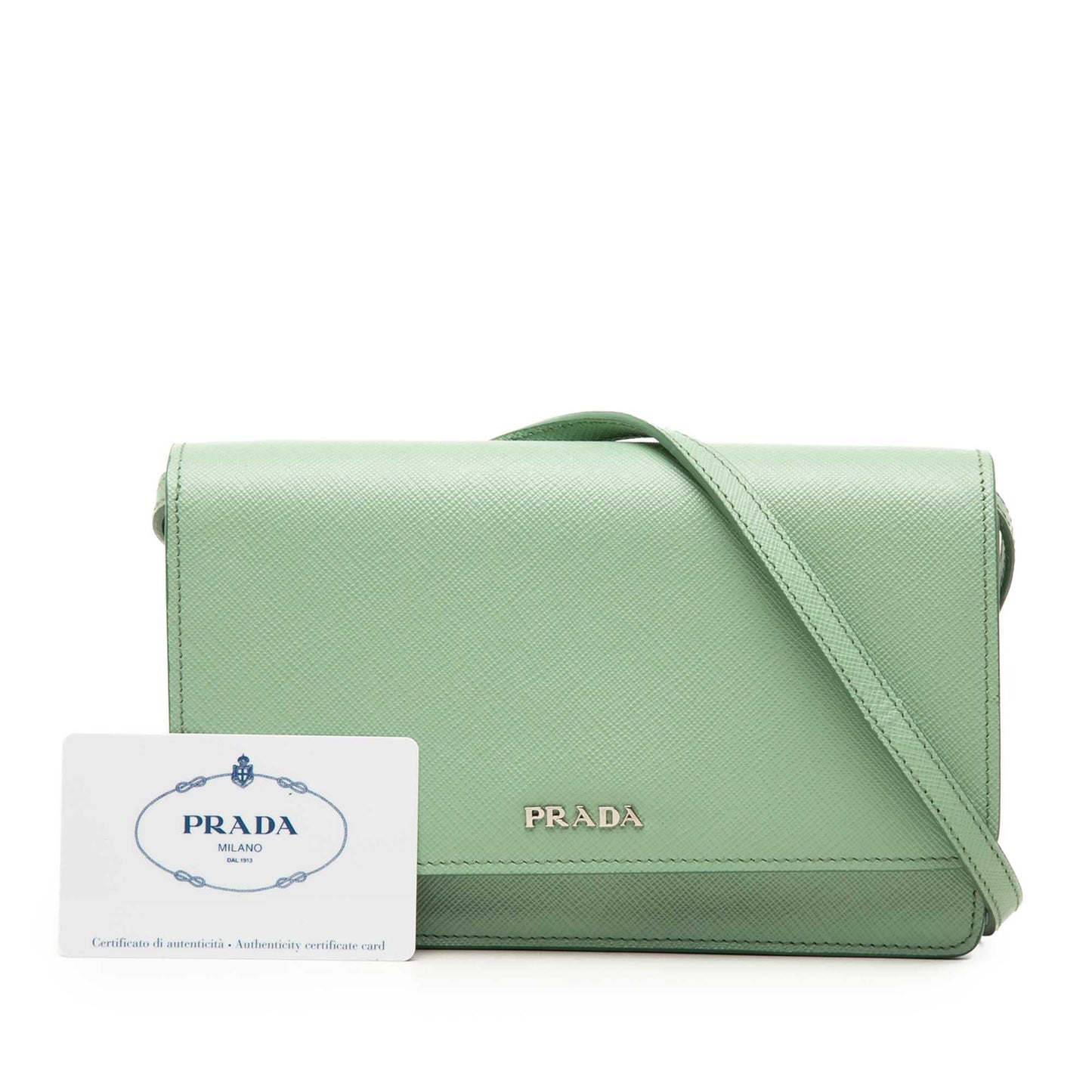 Prada Saffiano Wallet on Strap