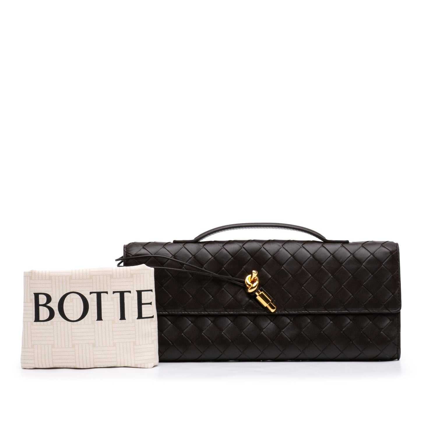 Bottega Veneta Lambskin Intrecciato Andiamo Clutch