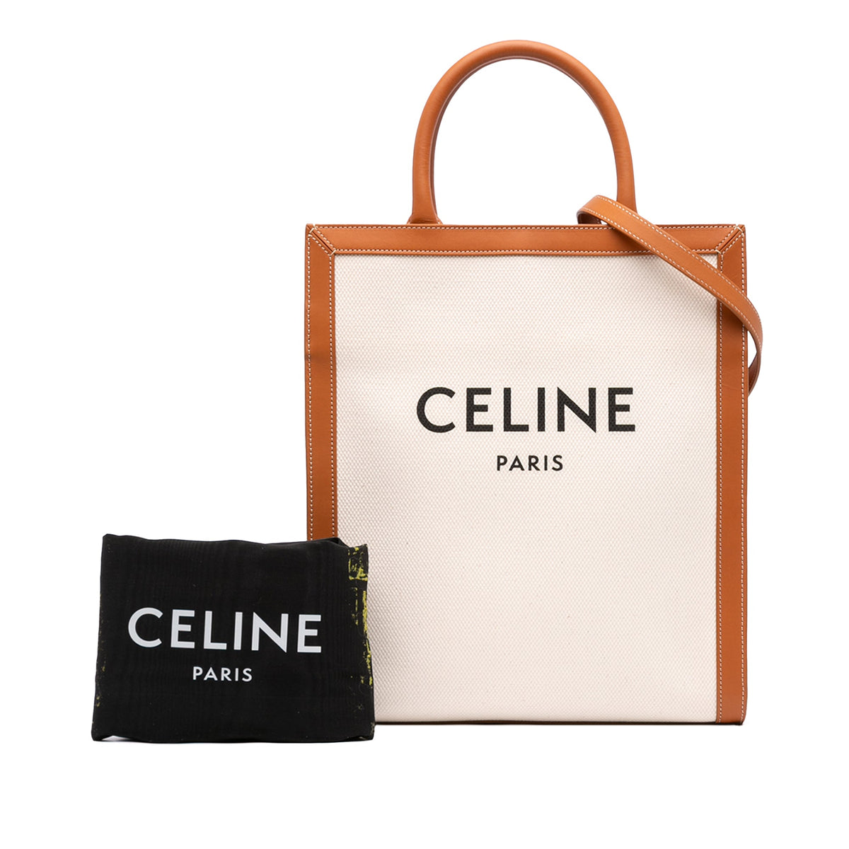 Celine Small Canvas Vertical Cabas Satchel