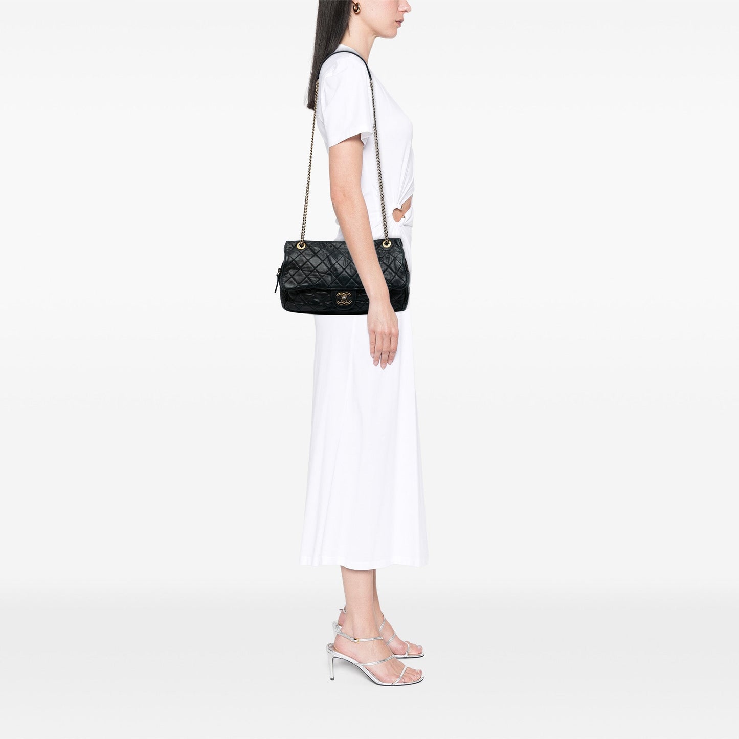 Chanel Large Quilted Iridescent Calfskin Shiva Flap