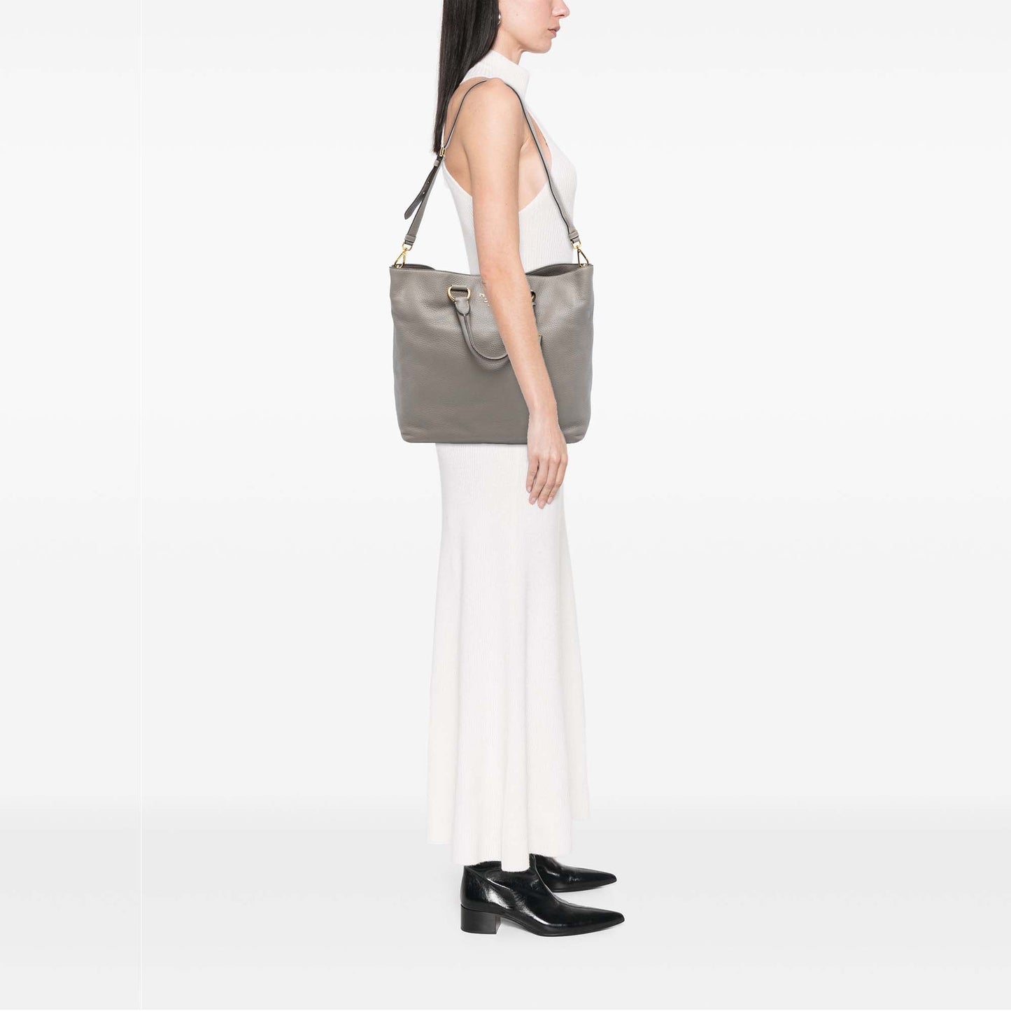 Prada Vitello Daino Open Convertible Tote