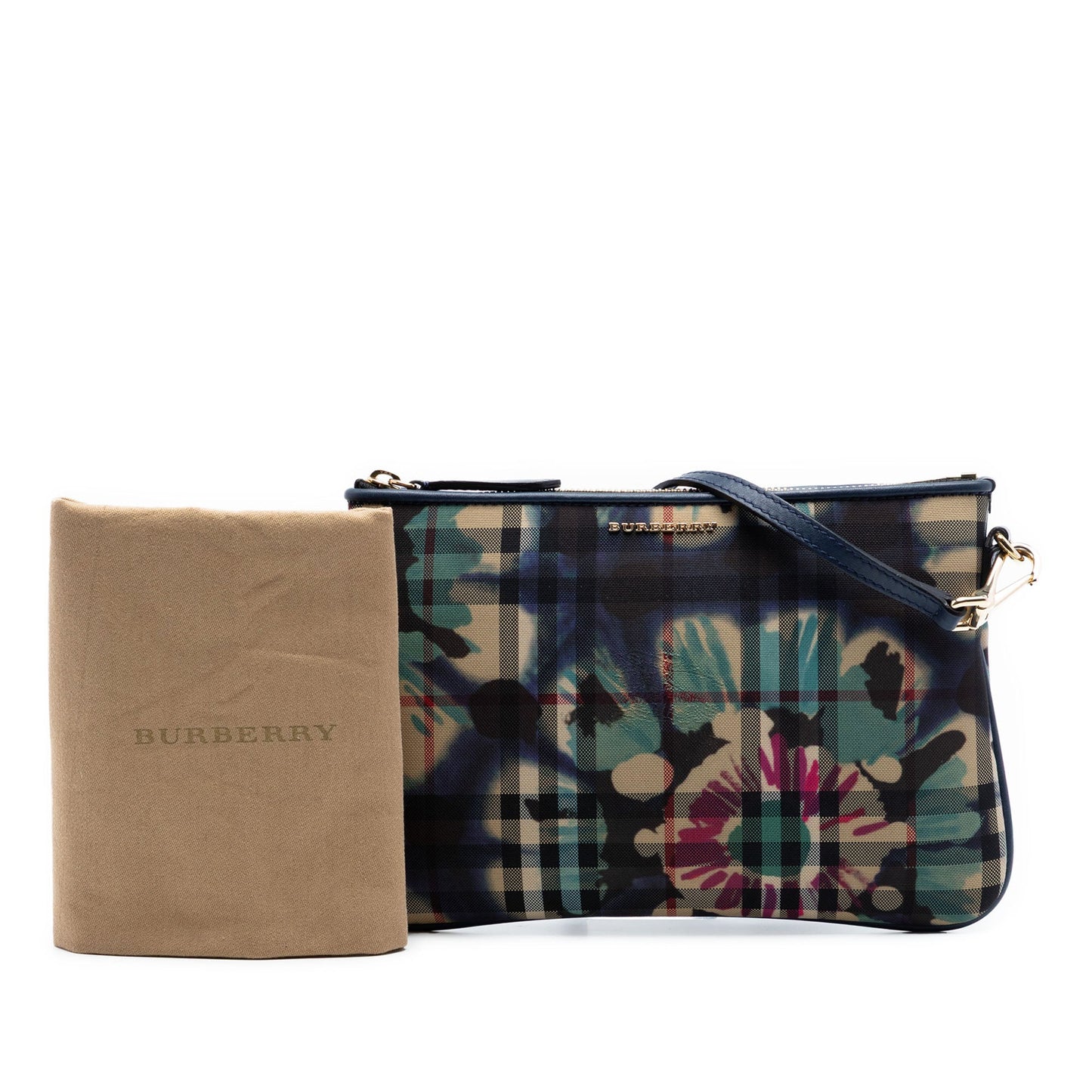 Burberry Haymarket Check Canvas Floral Print Peyton Crossbody