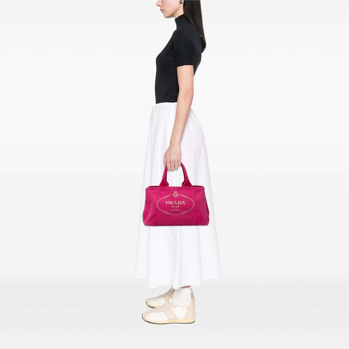 Prada Canvas Canapa Logo Tote — Pink