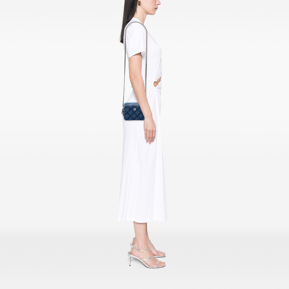 Chanel CC Printed Denim Camera Case