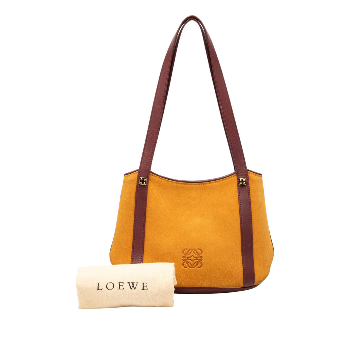 LOEWE Suede Anagram Shoulder Bag