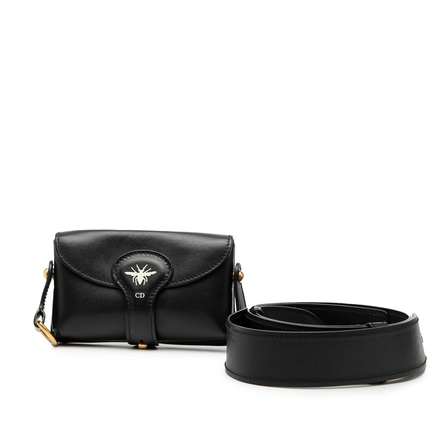 Dior Mini Leather D Bee Saddle Bag