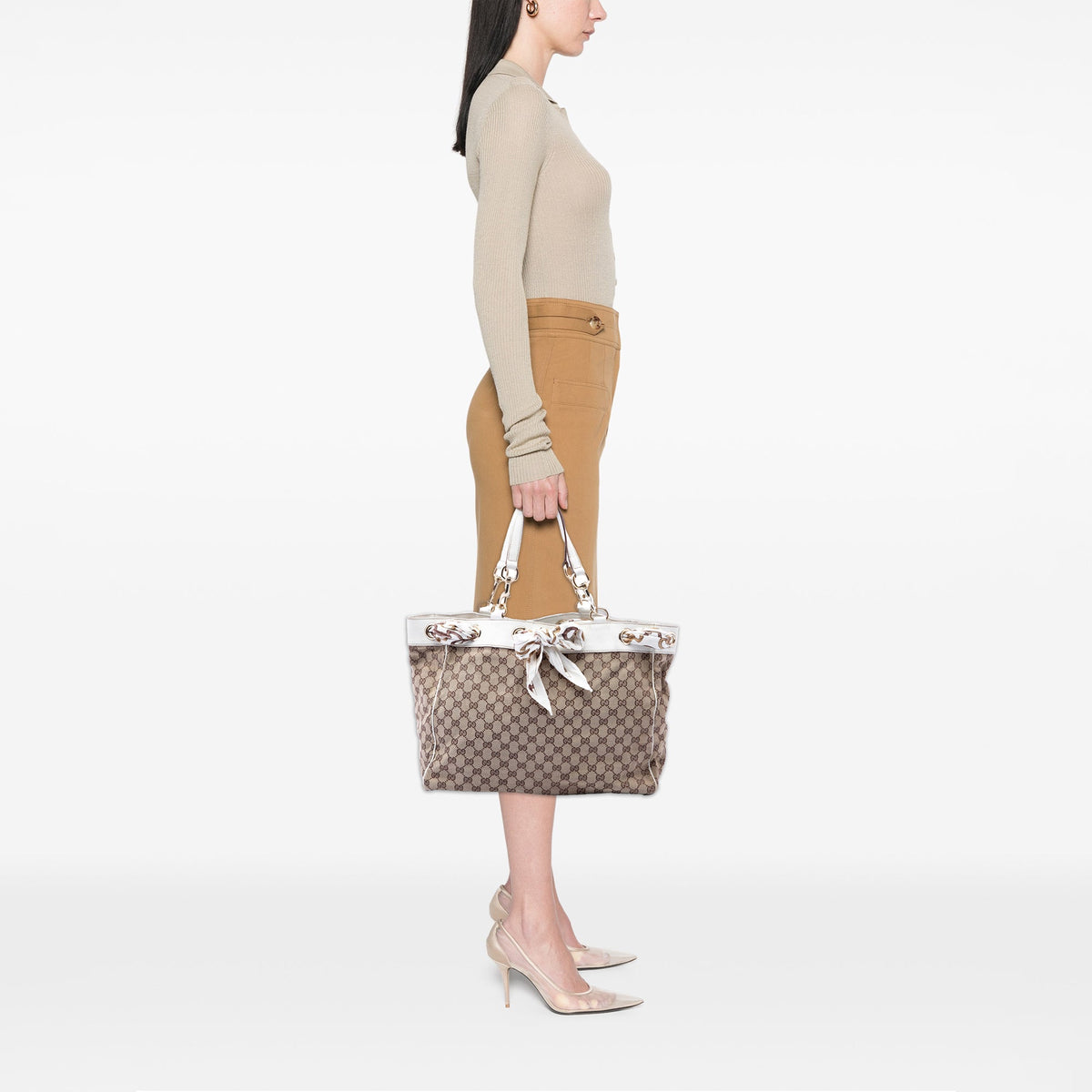 Gucci Large GG Canvas Positano Tote