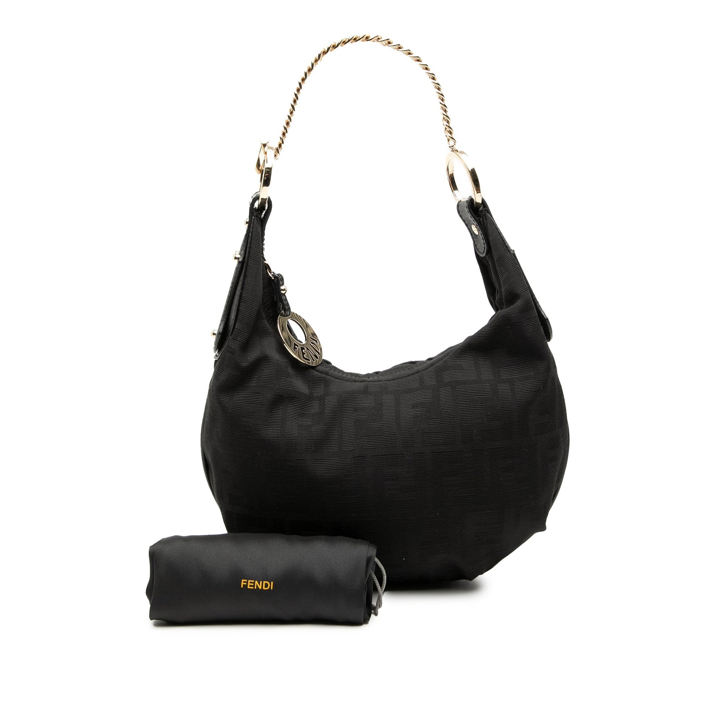 Fendi Zucca Canvas Chef Chain Hobo Bag