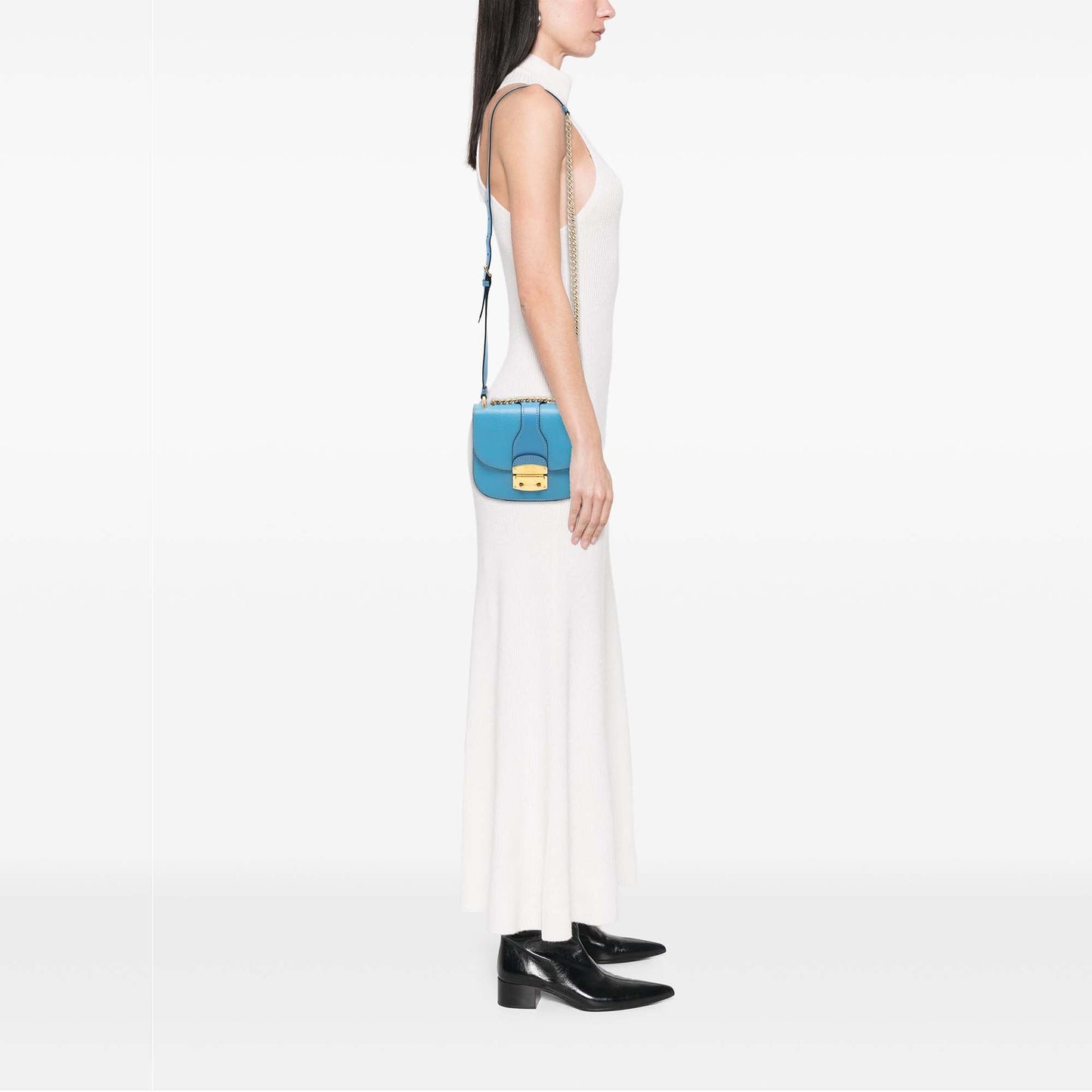 Miu Miu Goatskin Madras Crossbody