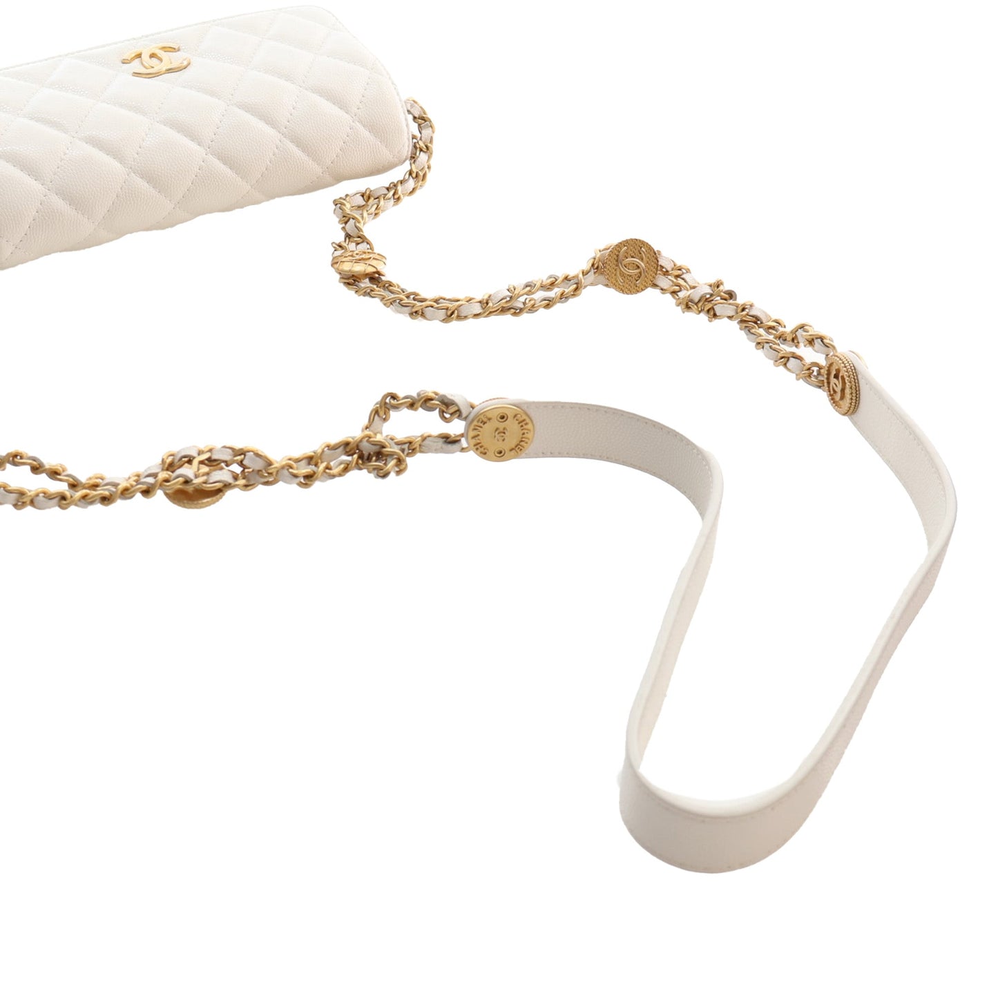 Chanel Small CC Quilted Caviar Twist Your Buttons Flap