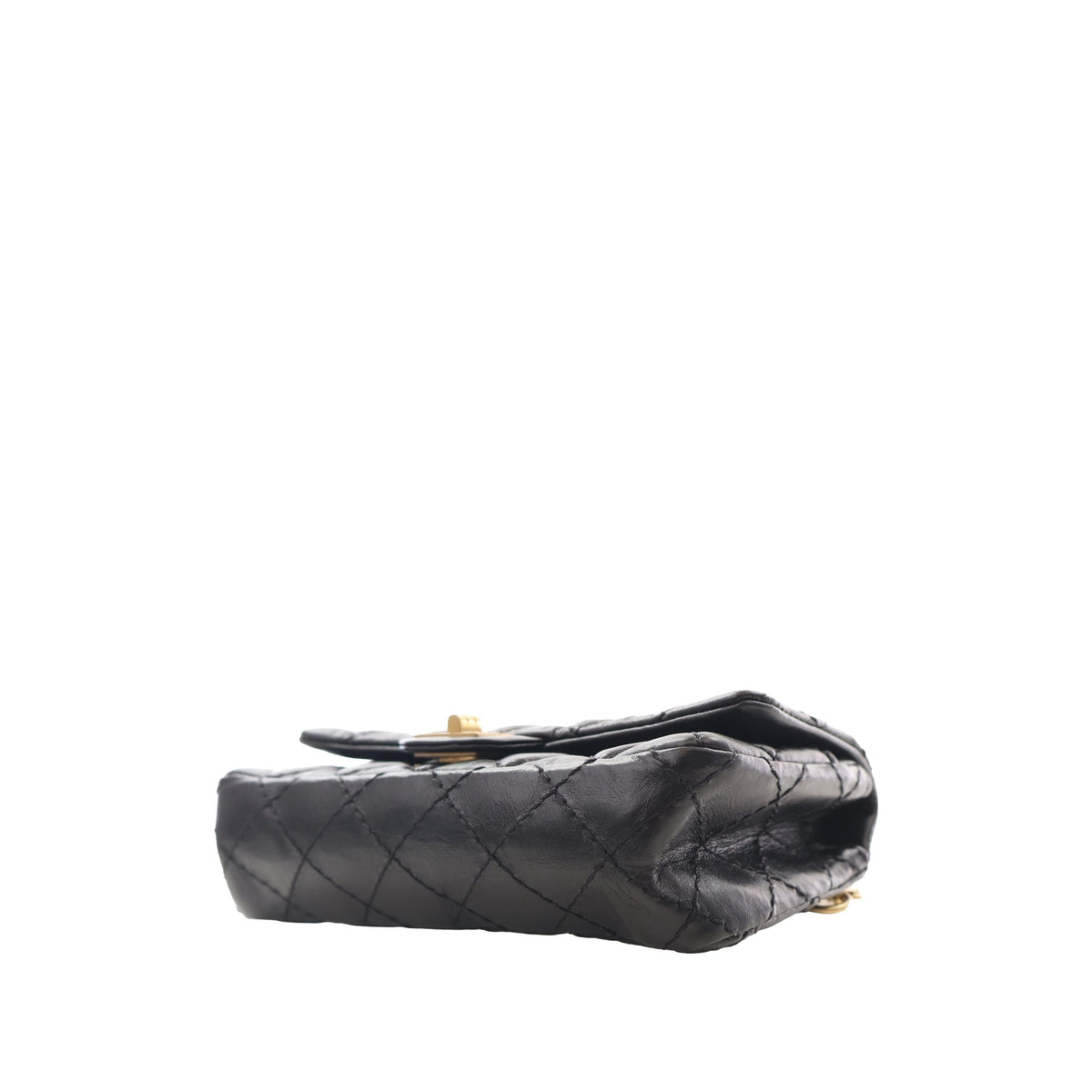 Chanel Quilted Aged Calfskin Reissue 2.55 Flap Belt Bag — Black