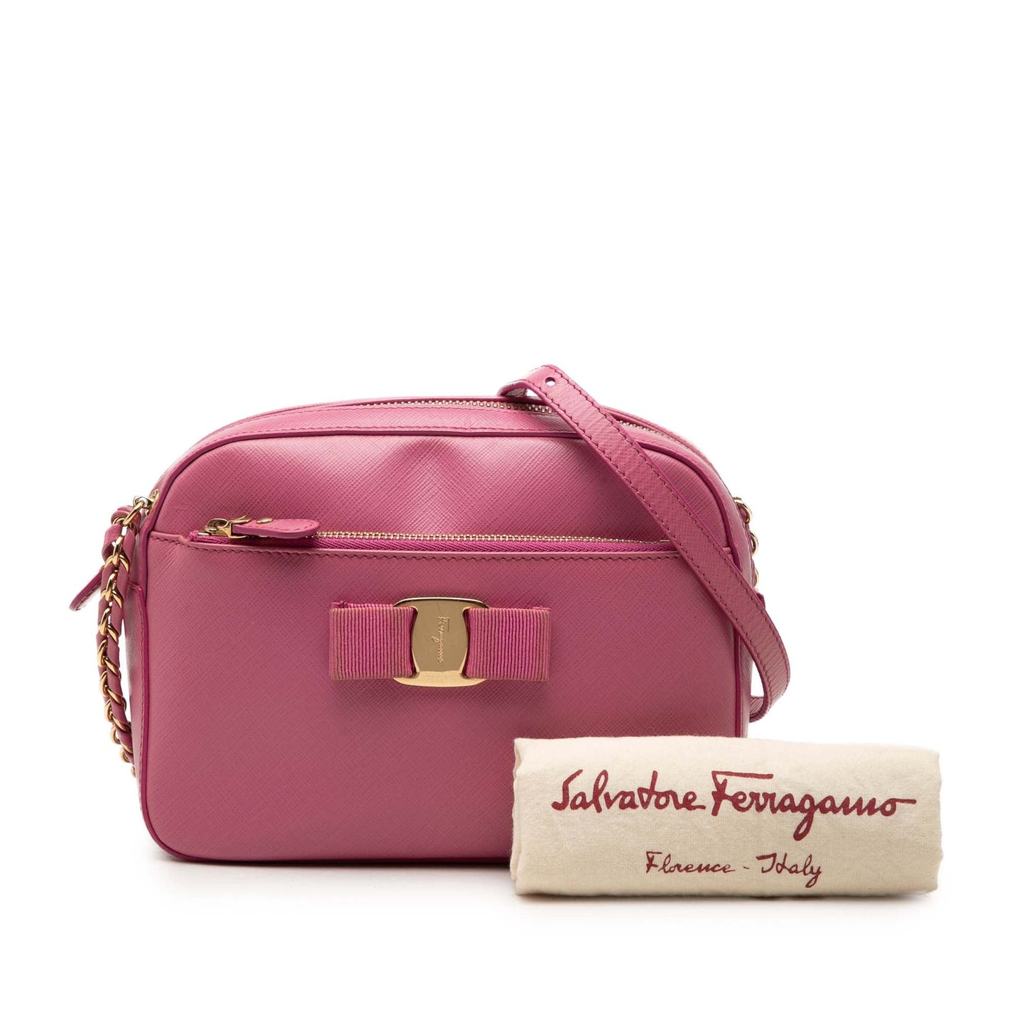 Ferragamo Leather Vara Bow Lydia Camera Bag