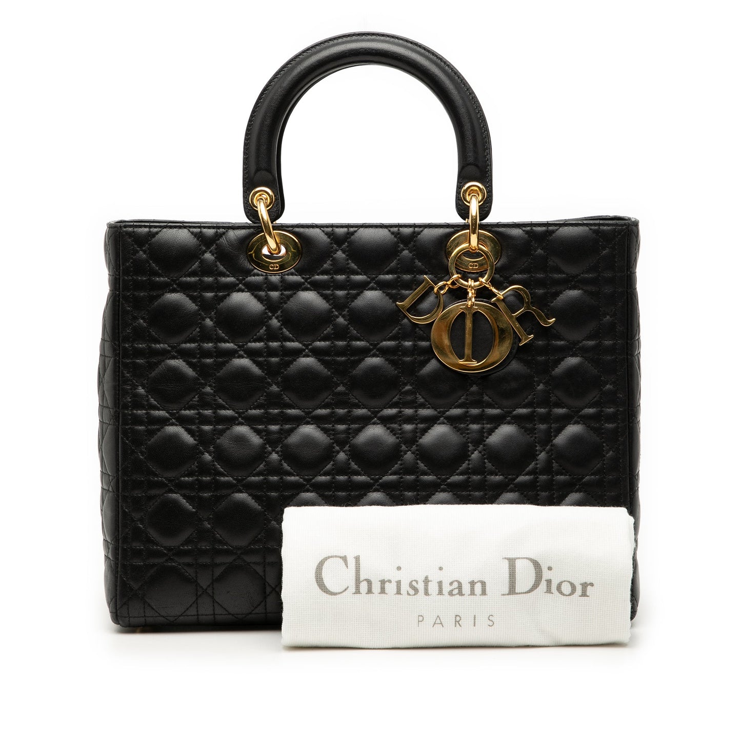 Large Lambskin Cannage Lady Dior