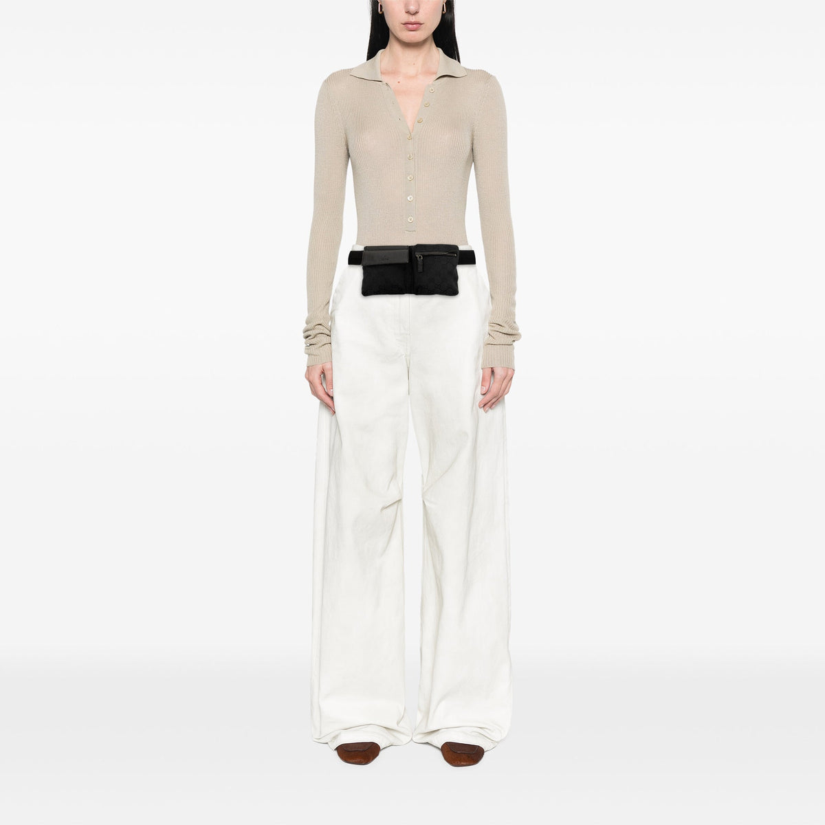 Gucci GG Canvas Double Pocket Belt Bag