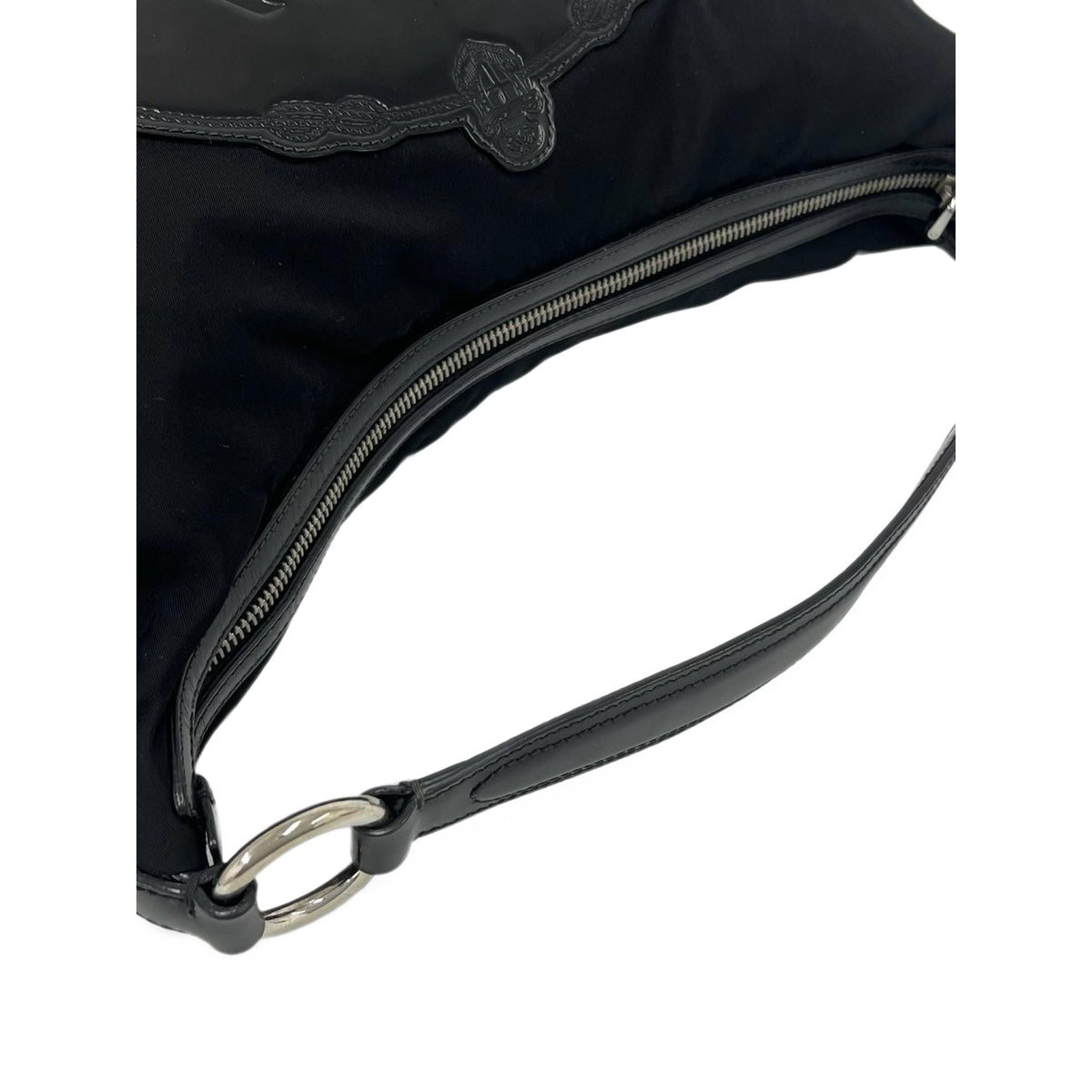 Prada Tessuto Canapa Logo Hobo — Black