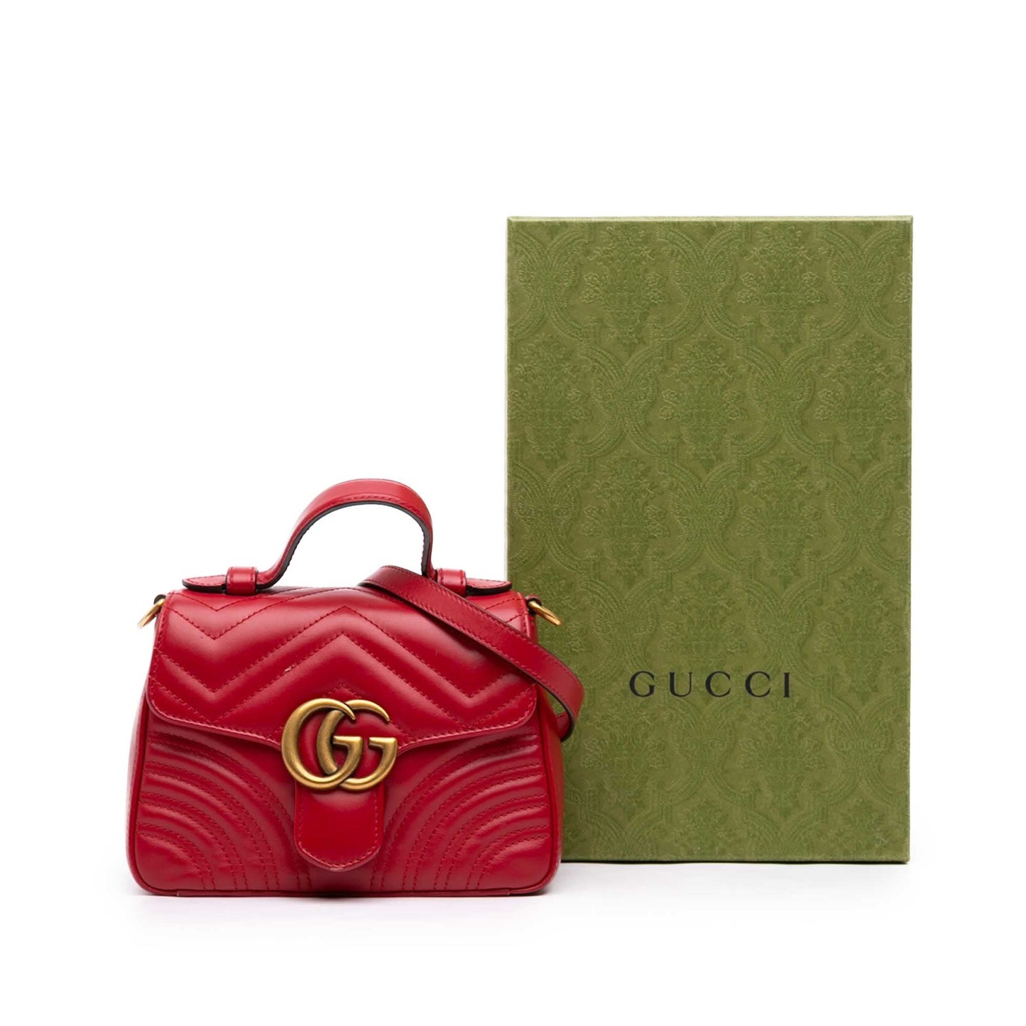 Gucci Mini GG Marmont Matelasse Leather Top Handle Bag