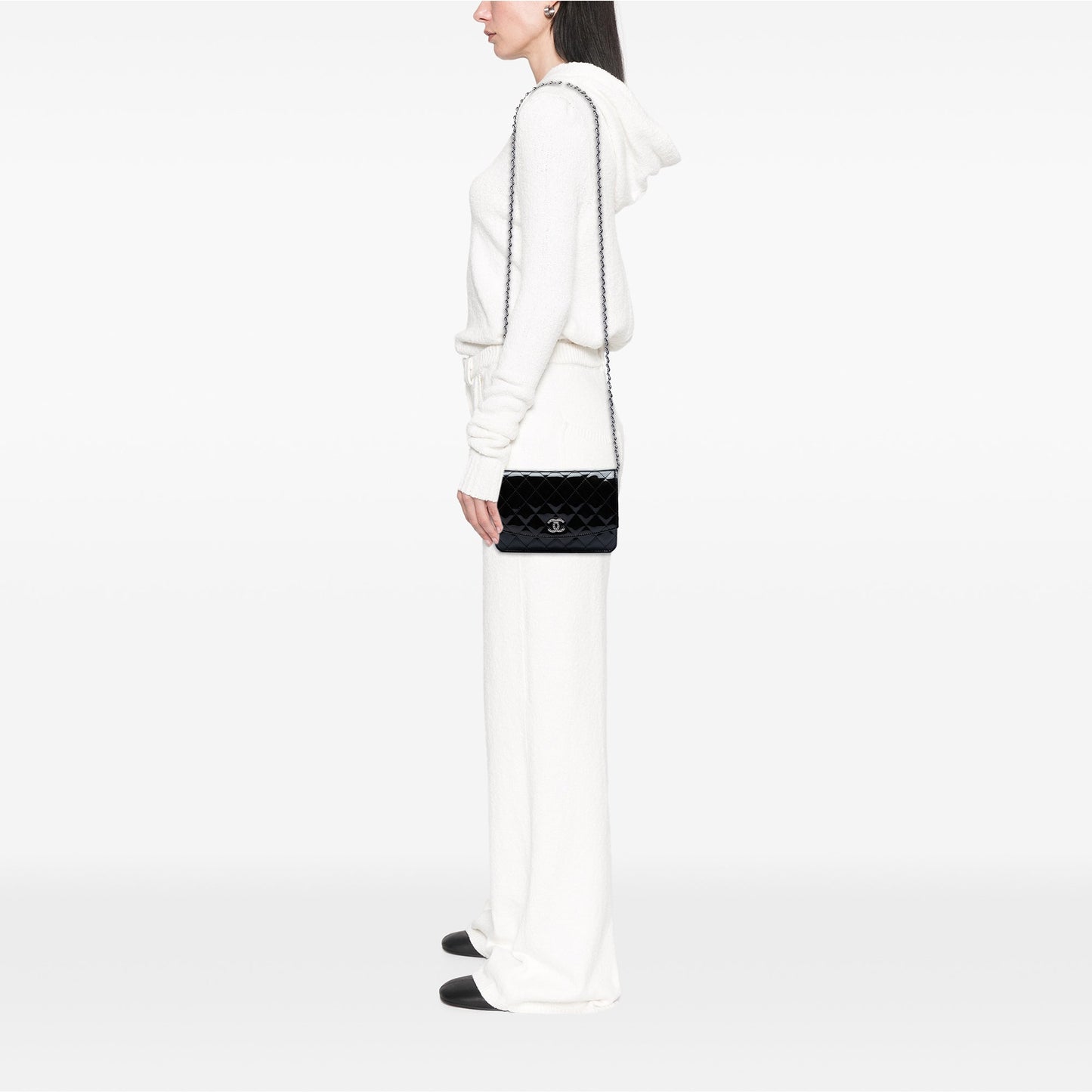 Chanel CC Quilted Patent Brilliant Wallet On Chain