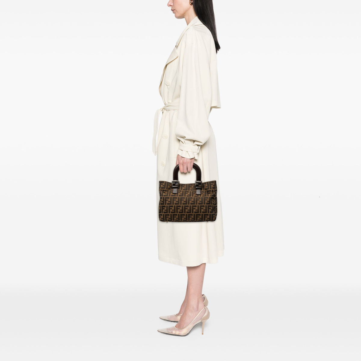 Fendi Small Zucca Canvas Twins Tote