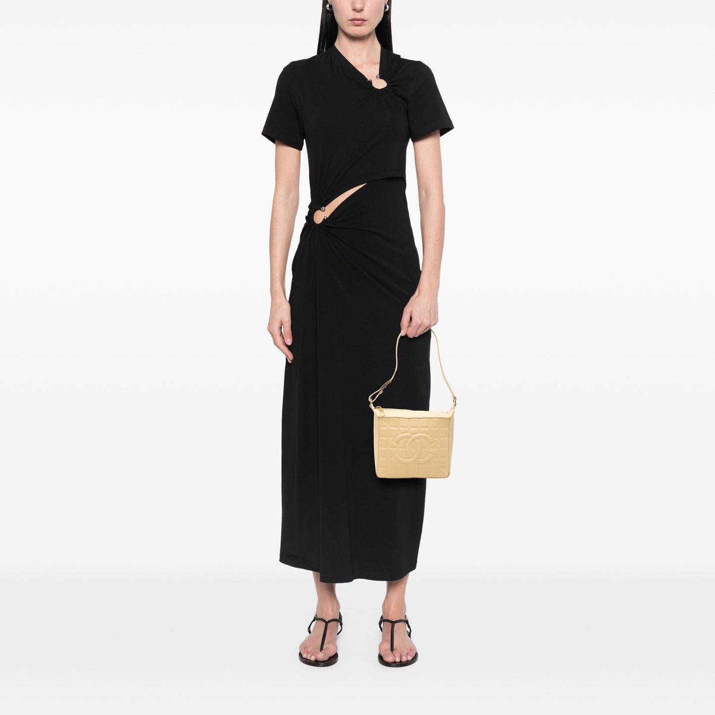 Chanel CC Chocolate Bar Lambskin Shoulder Bag