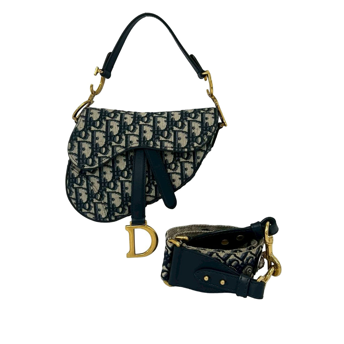 Dior Mini Oblique Canvas Saddle Bag