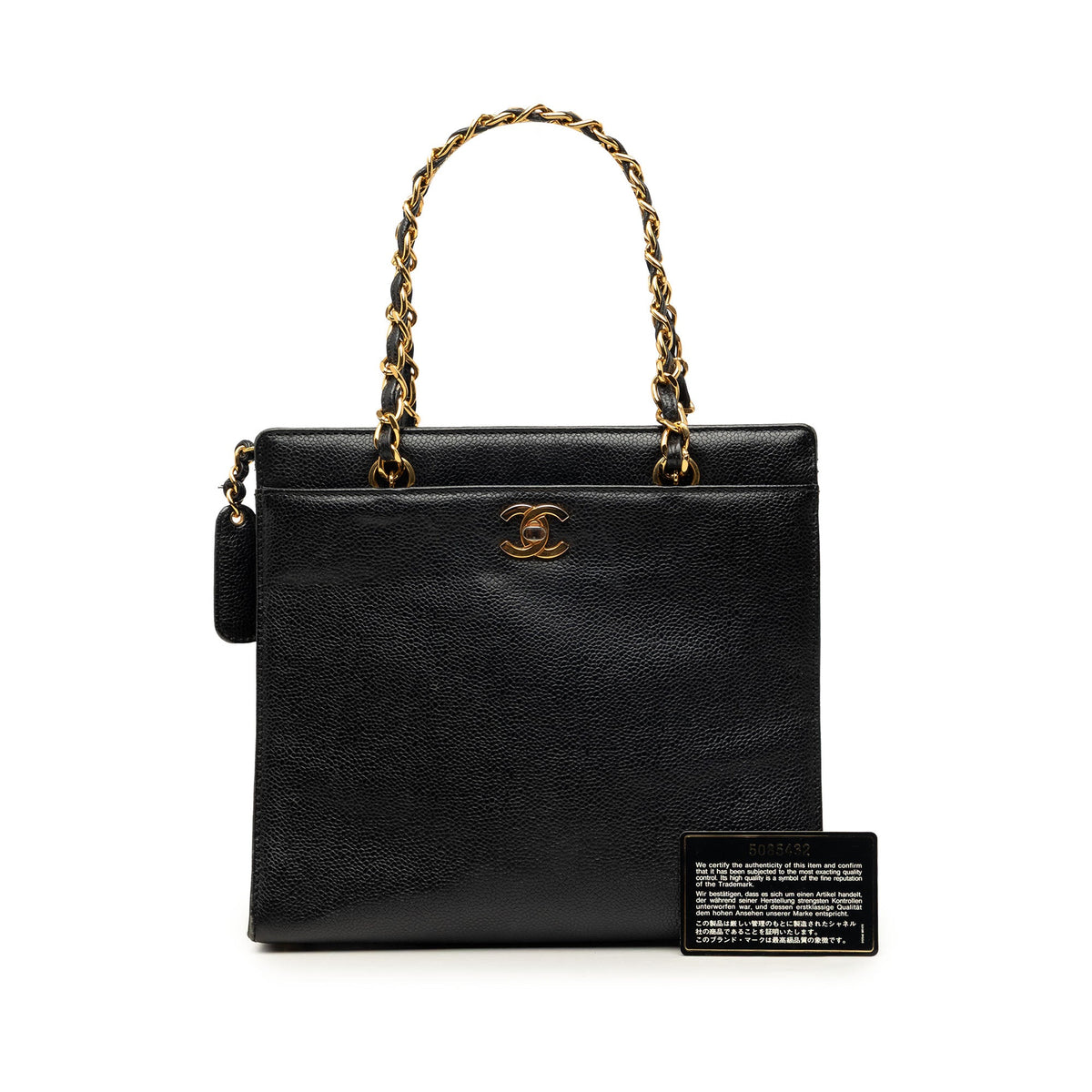 Chanel CC Caviar Chain Turn Lock Tote