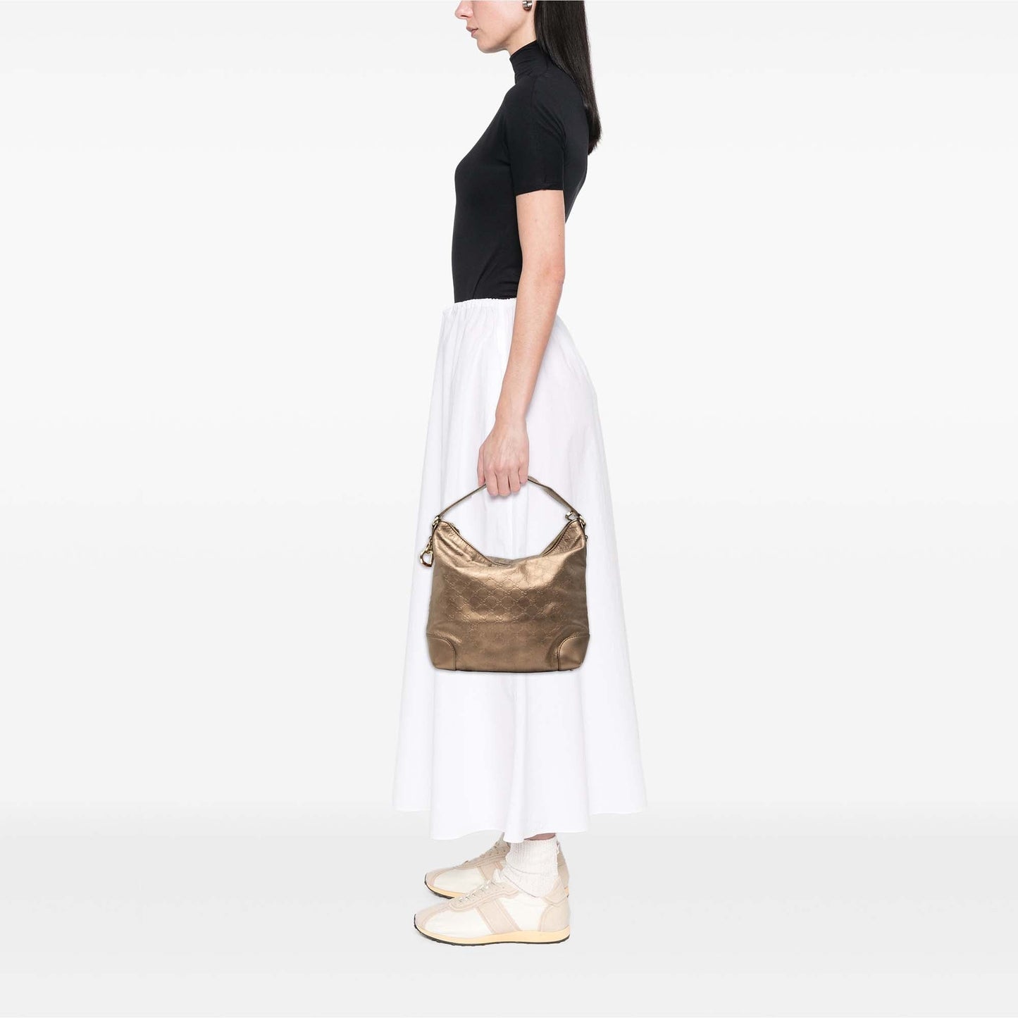 Gucci Metallic Guccissima Heart Bit Shoulder Bag