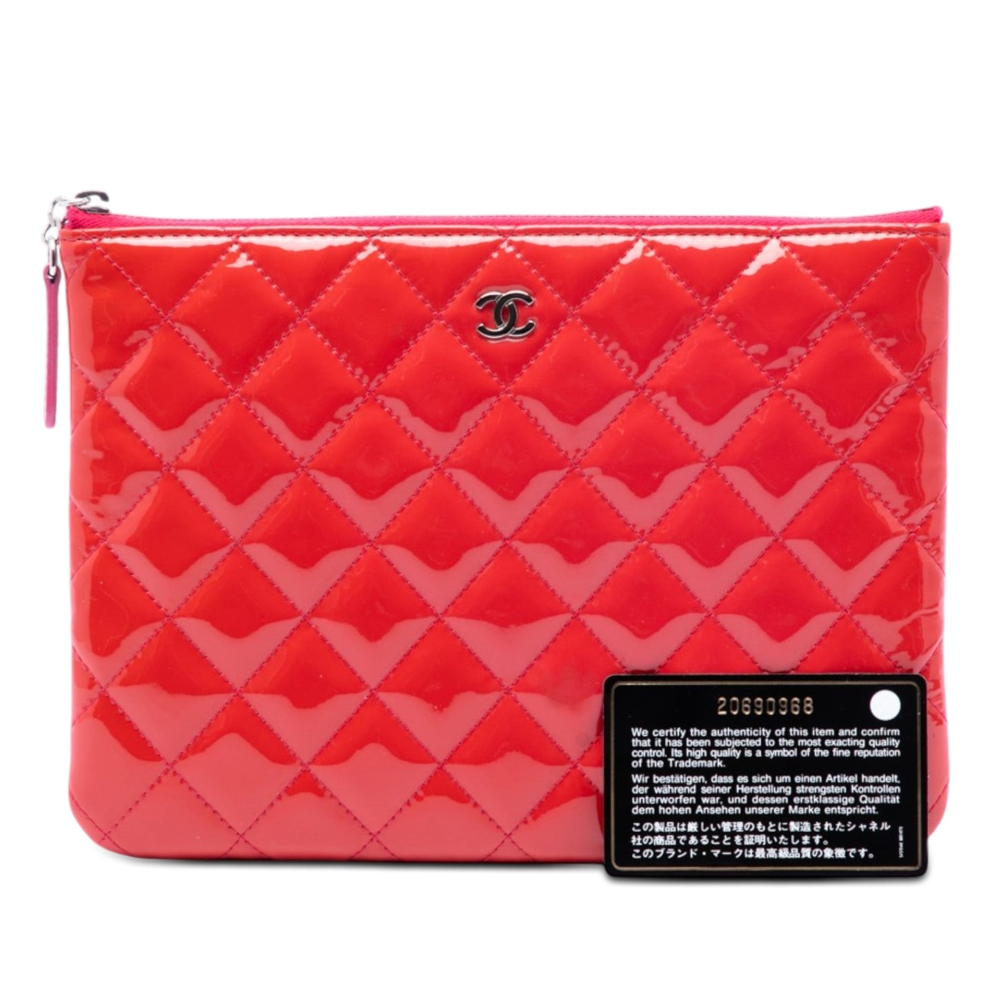 Chanel Small Quilted Patent O Case Clutch